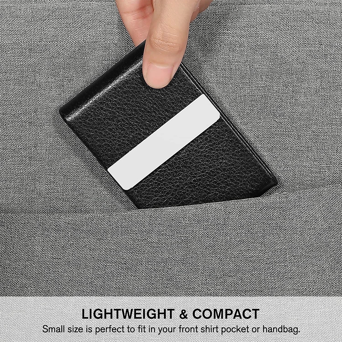 Custom Logo Pocket Slim PU Leather Business Card Holders 2