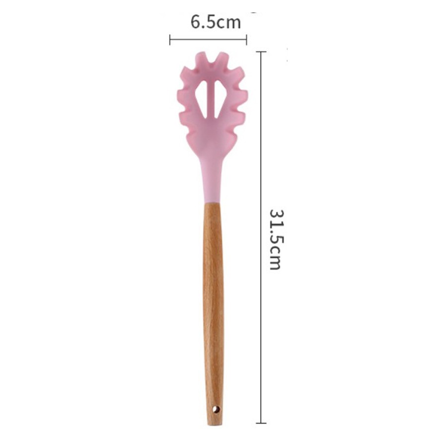 Silicone Cooking or Serving Utensil with Wooden Handle – Sold Individually or as a Set 33
