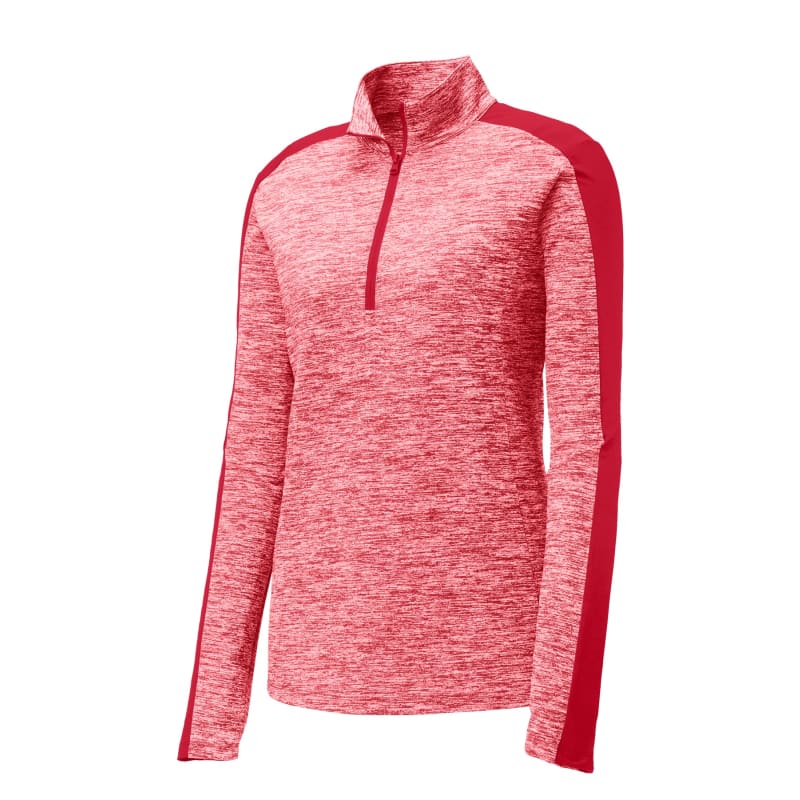 Sport-Tek Women's PosiCharge Electric Heather Colorblock 1/4-Zip Pullover. 23