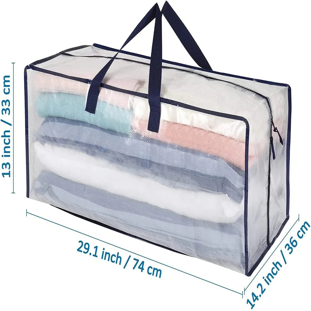 College Packing Storage Bag Clear Sturdy Handles 3