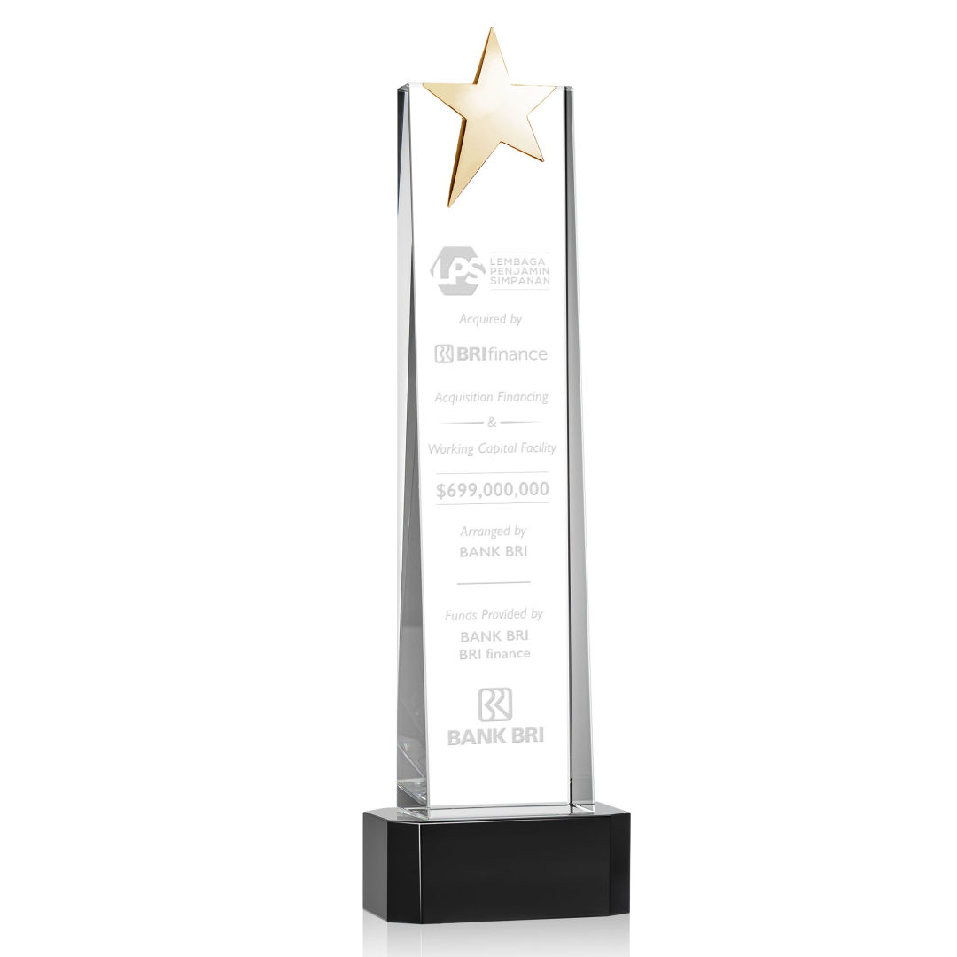 Fanshaw Gold Star Award on Base - Black 8
