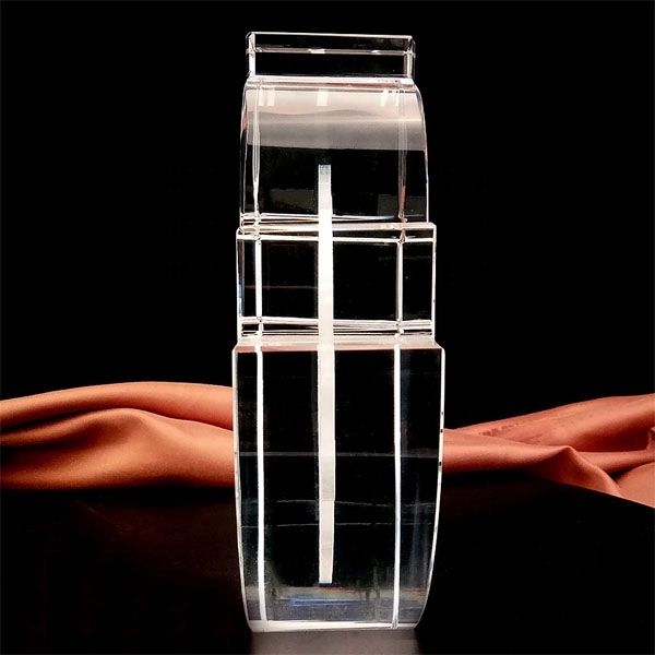 Clear Crystal Leaf Shaped Trophy 3