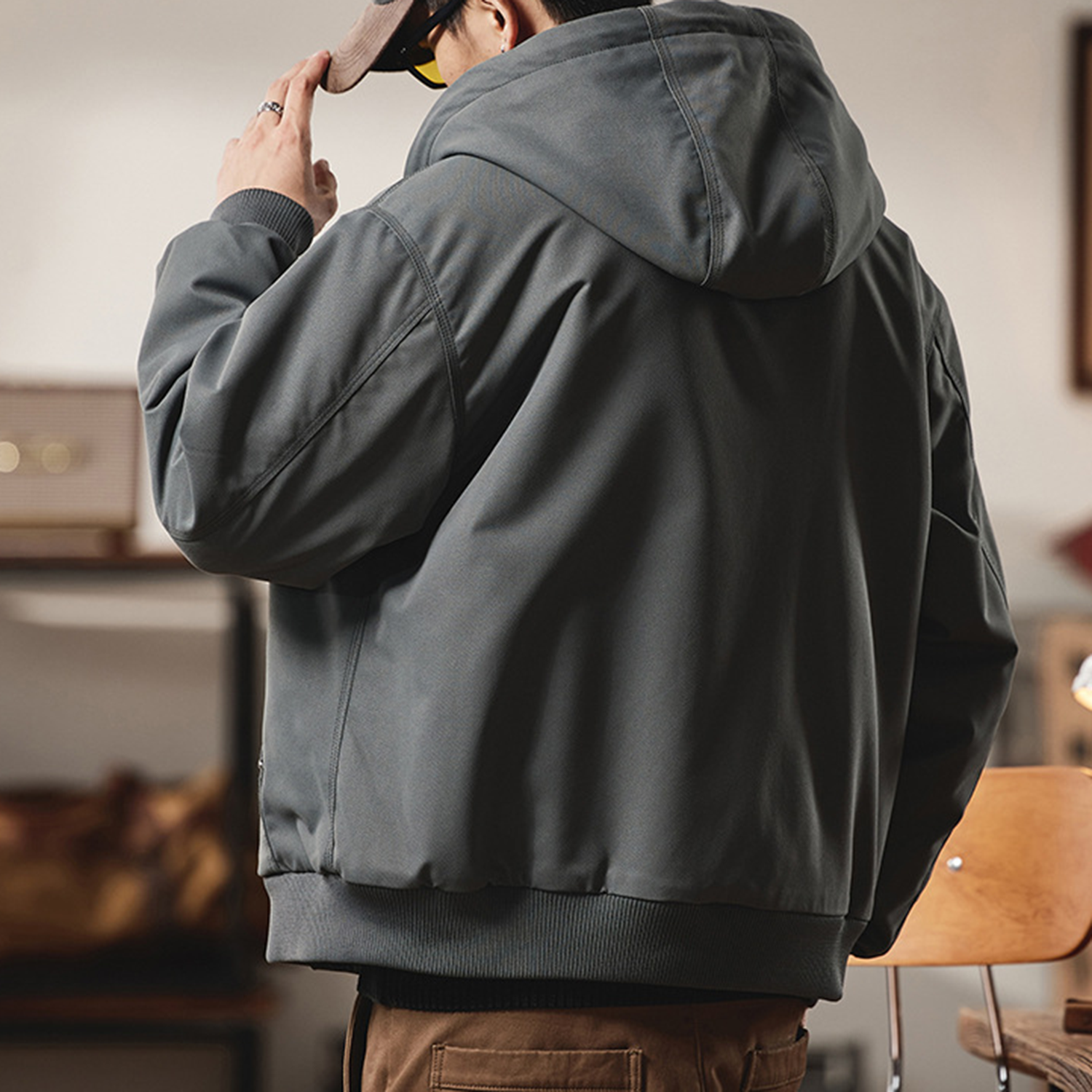 Men' Cotton Military Cargo Bomber Jacket 4