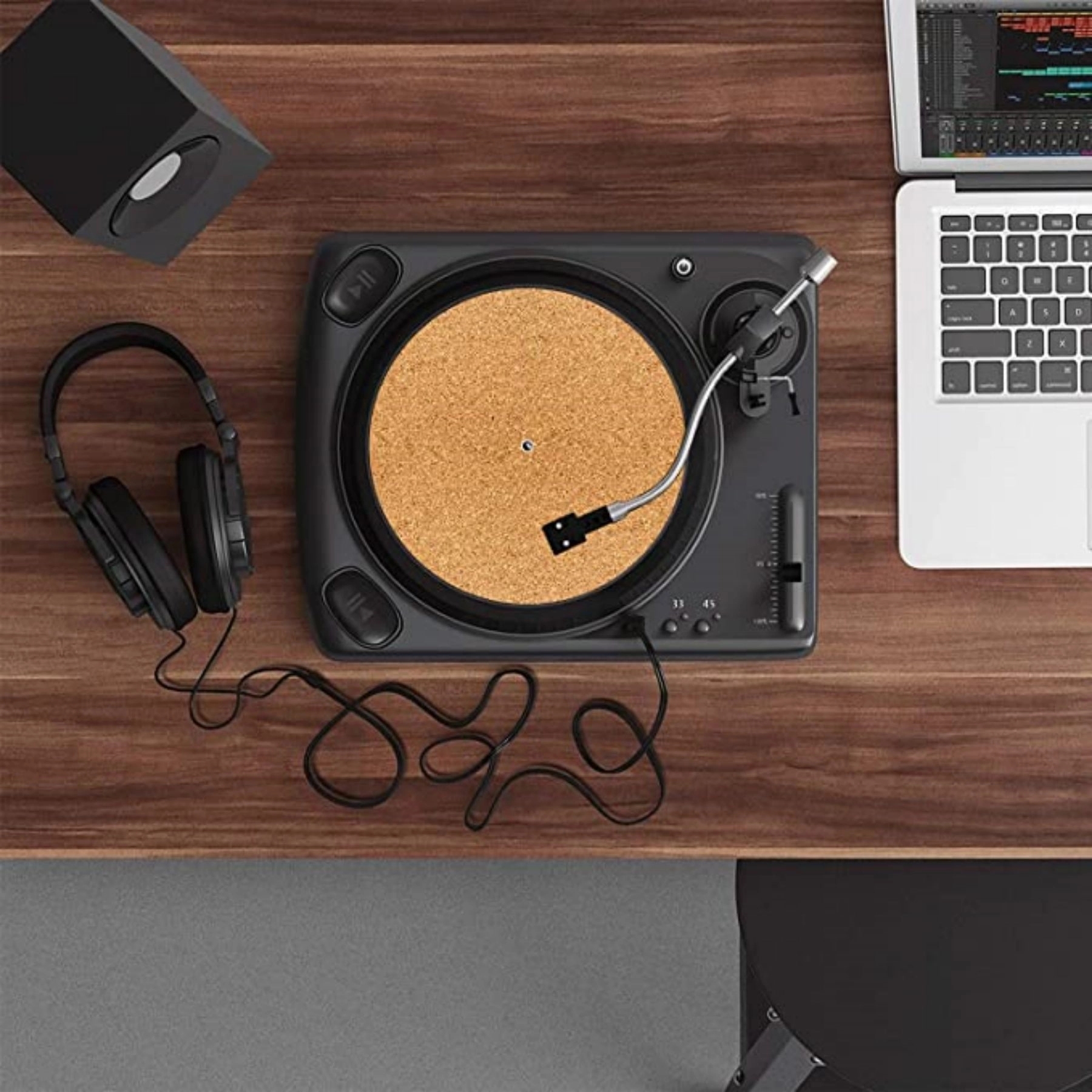 Cork Mat Turntable Platter Cartridge Record Player Slipmat 4