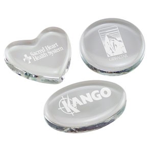 Clear Glass Paperweight - Engraved 2