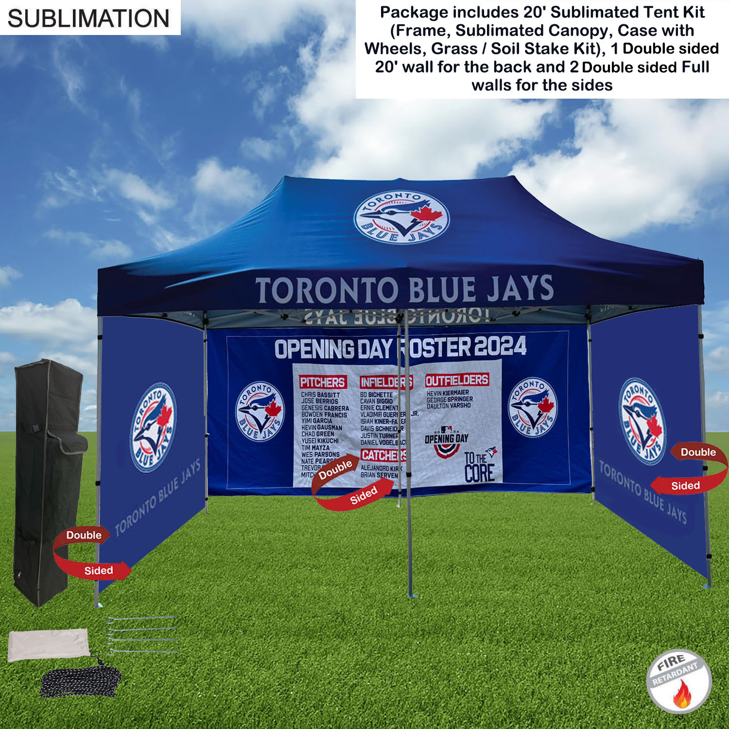 Full Privacy Tent Package 2, 20' Sublimated Tent Kit, 20' backwall and 2 DOUBLE sided Full sidewalls 2