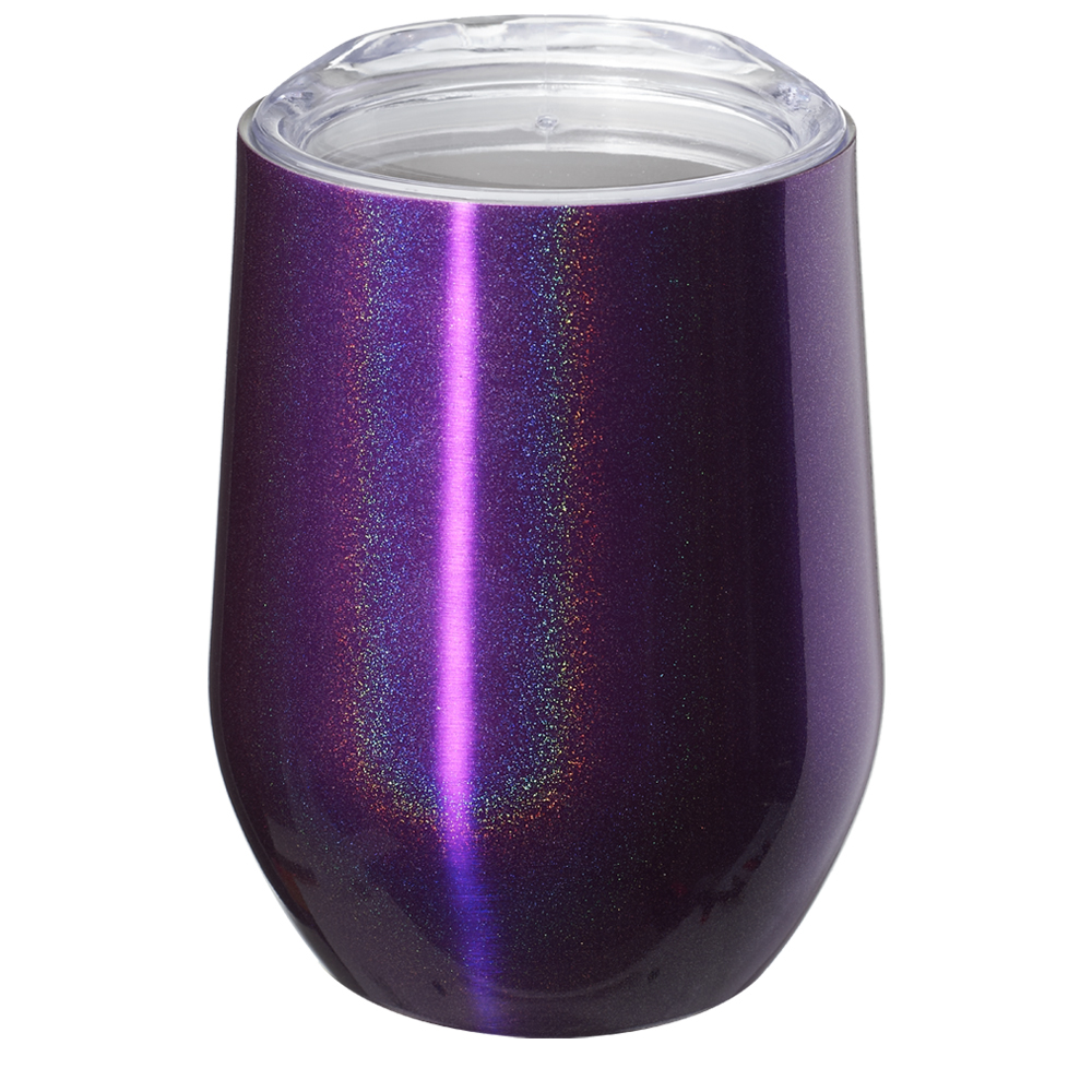 11 oz. Vacuum Iridescent Stemless Wine Glass with Lid 3