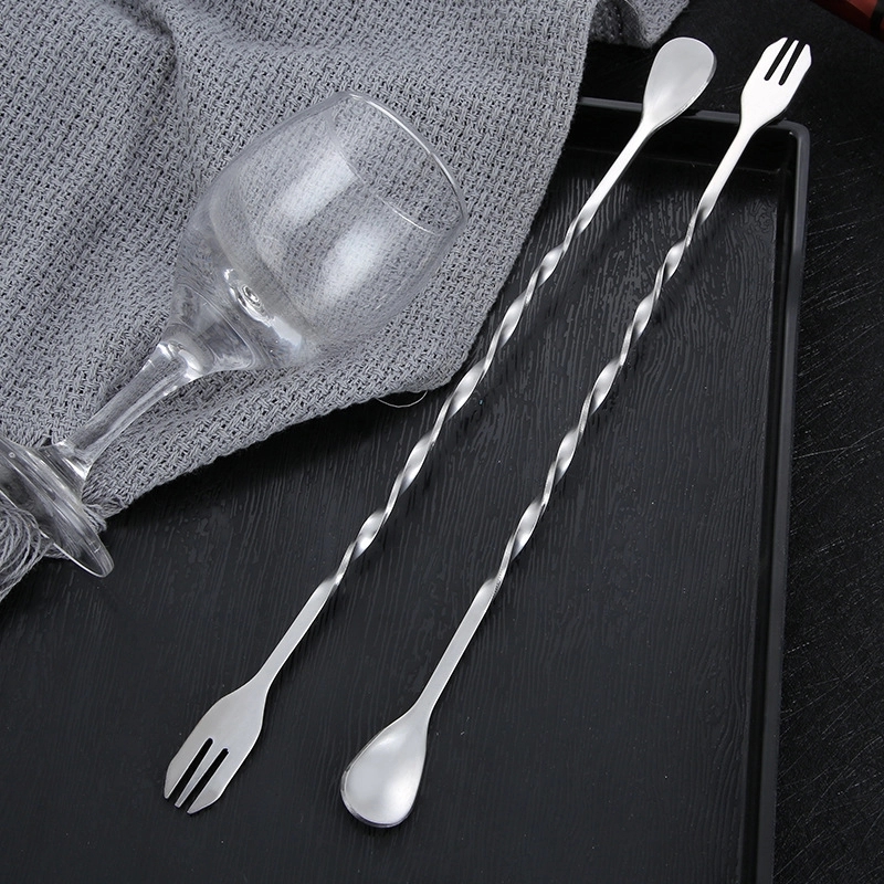 Bar Mixing Spoon 10" Stainless Steel for Bubble Tea Drinks 4