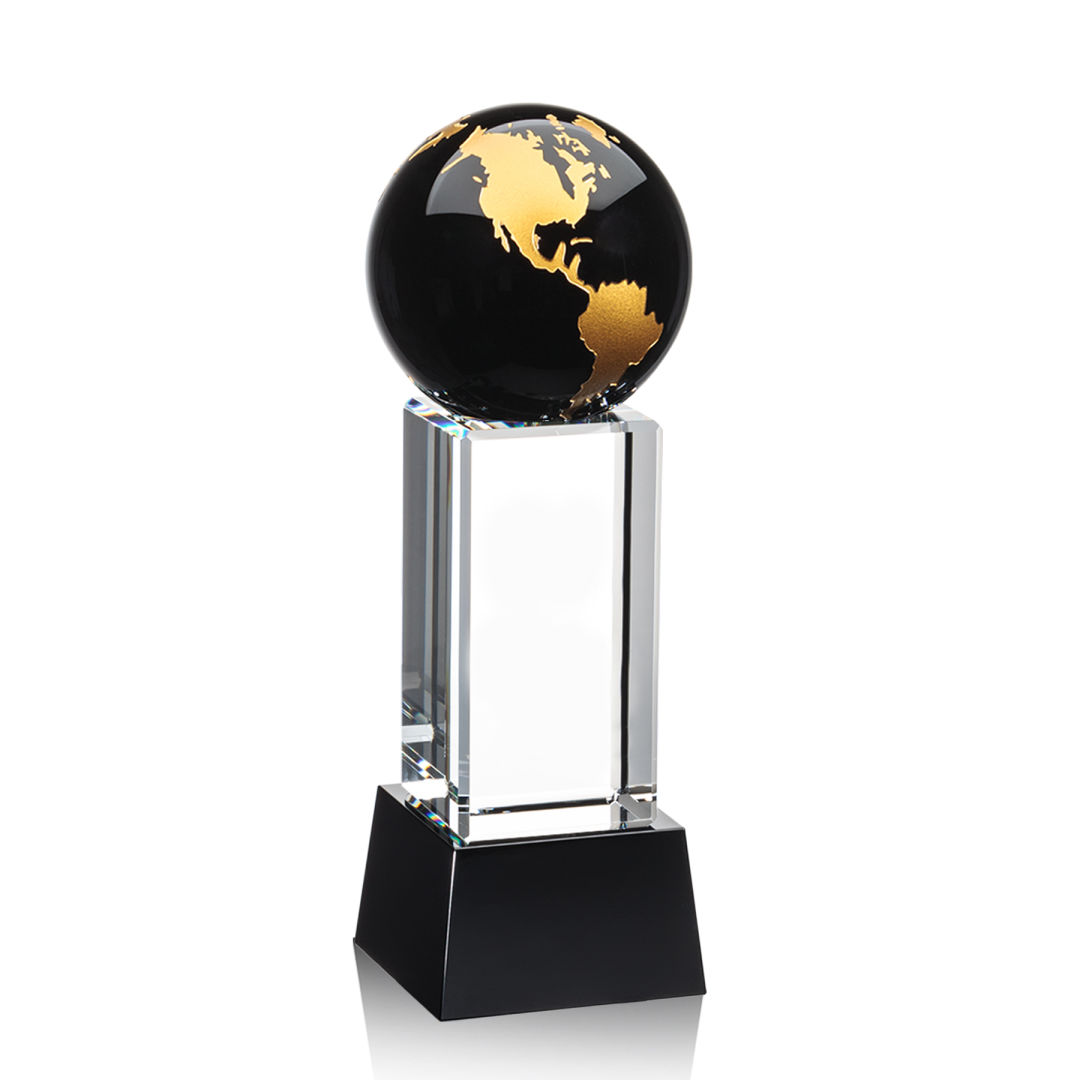 Luz Globe Award on Base - Black/Gold 9