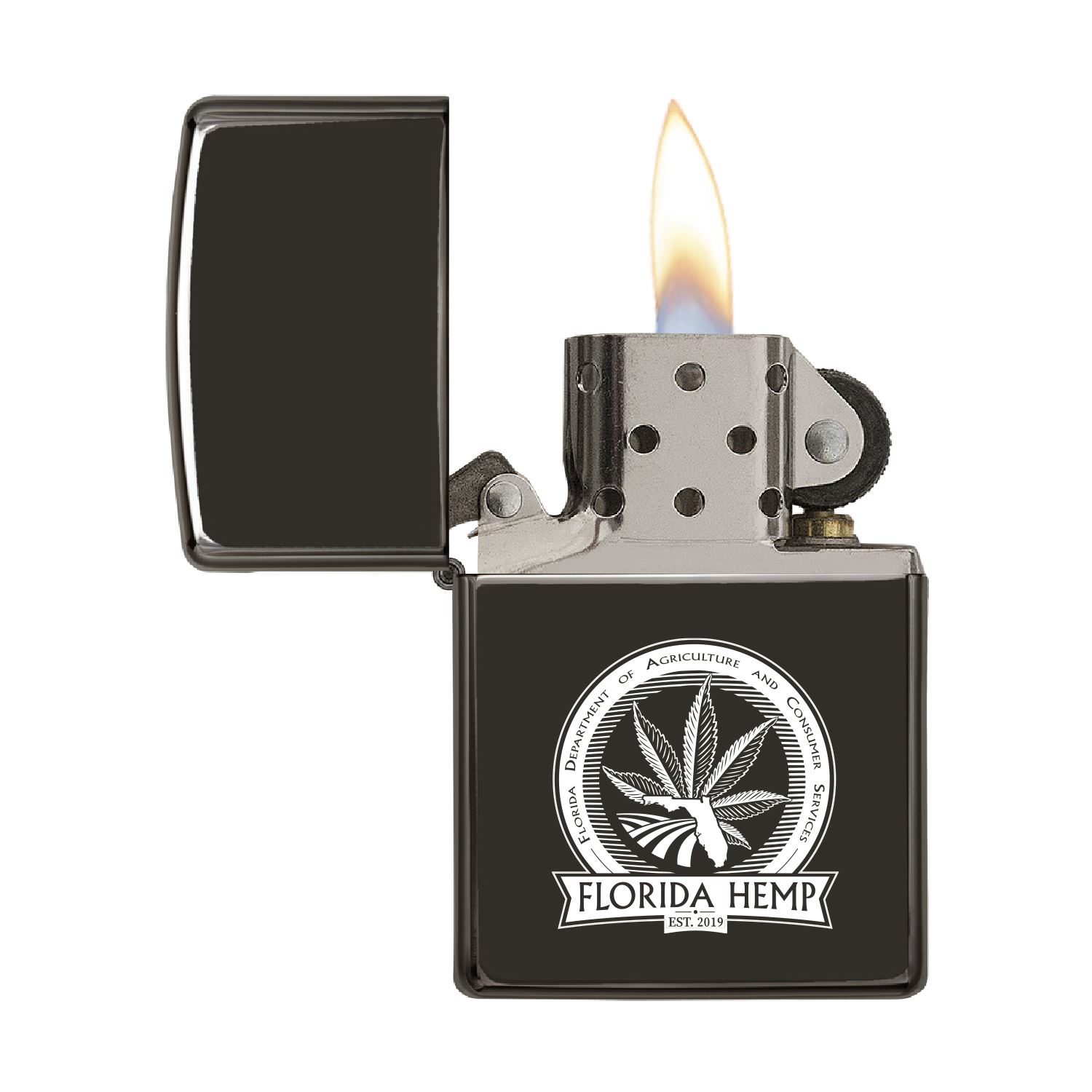High Polish Black Windproof Lighter