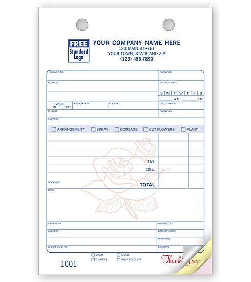 Florist Register Forms, Large Classic 1