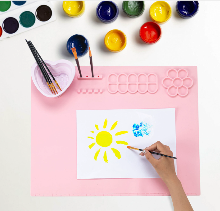 Kids Silicone Drawing Mat Washable Heat Resistant Pad 3