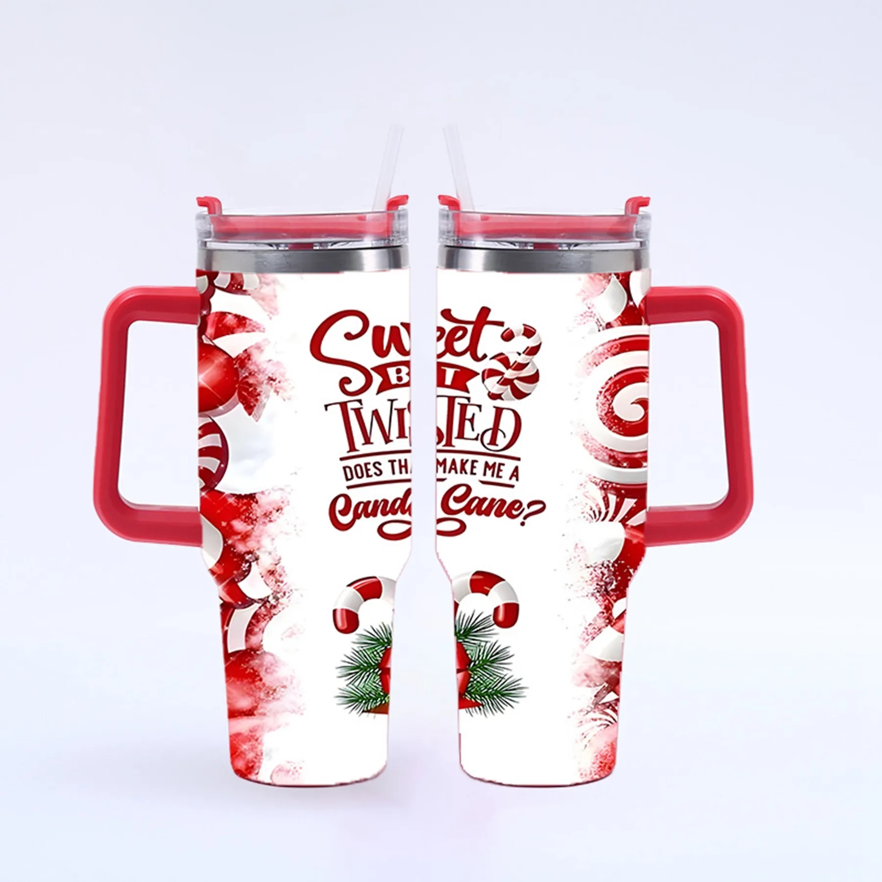 40 Oz. Christmas Theme Vacuum Tumbler with Lid and Straw 43