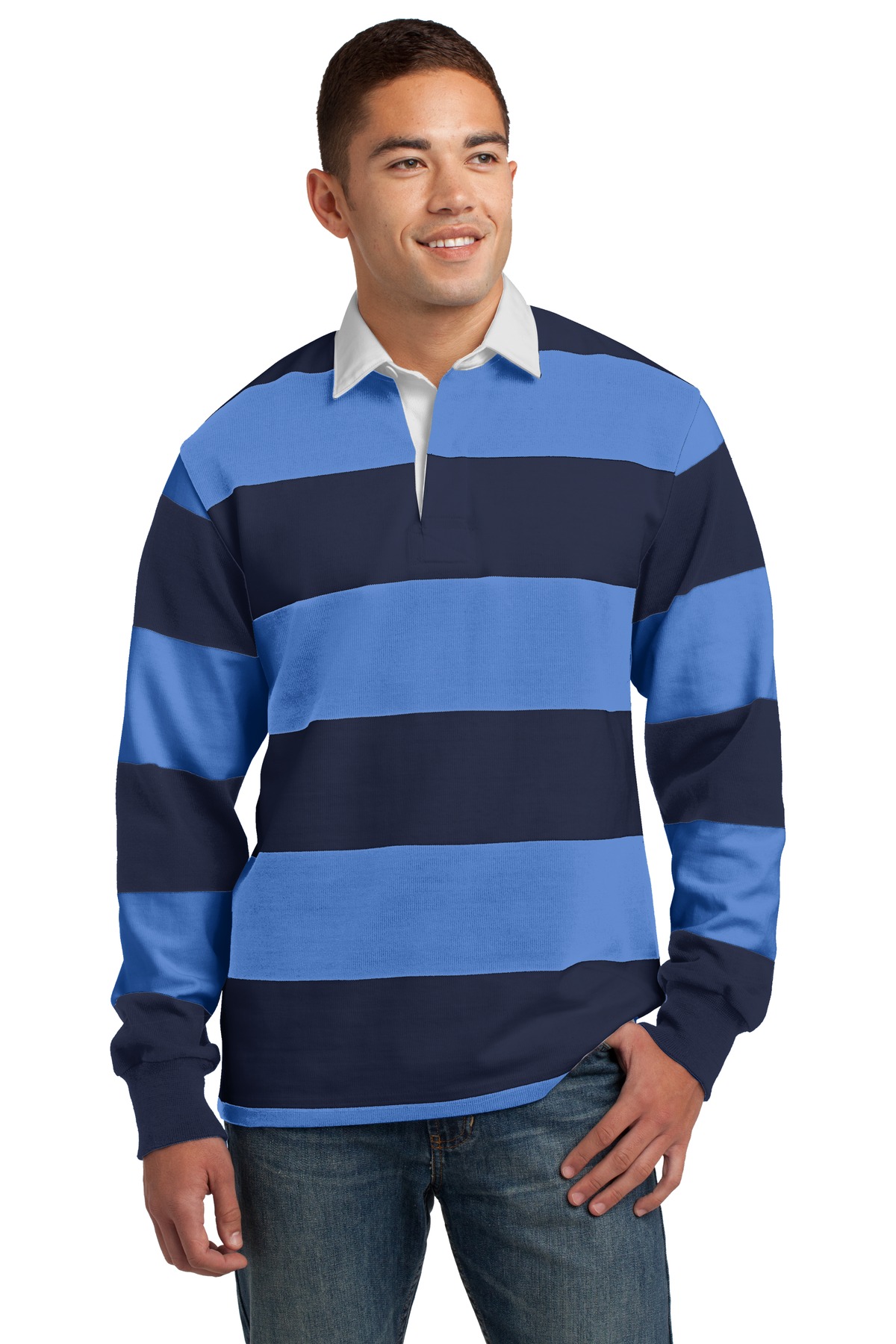 Sport-Tek Classic Long Sleeve Rugby Polo. ST301 28