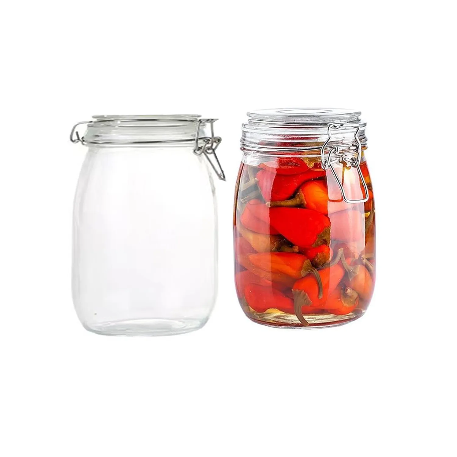Airtight Glass Food Storage Jar with Clamp Lid 3