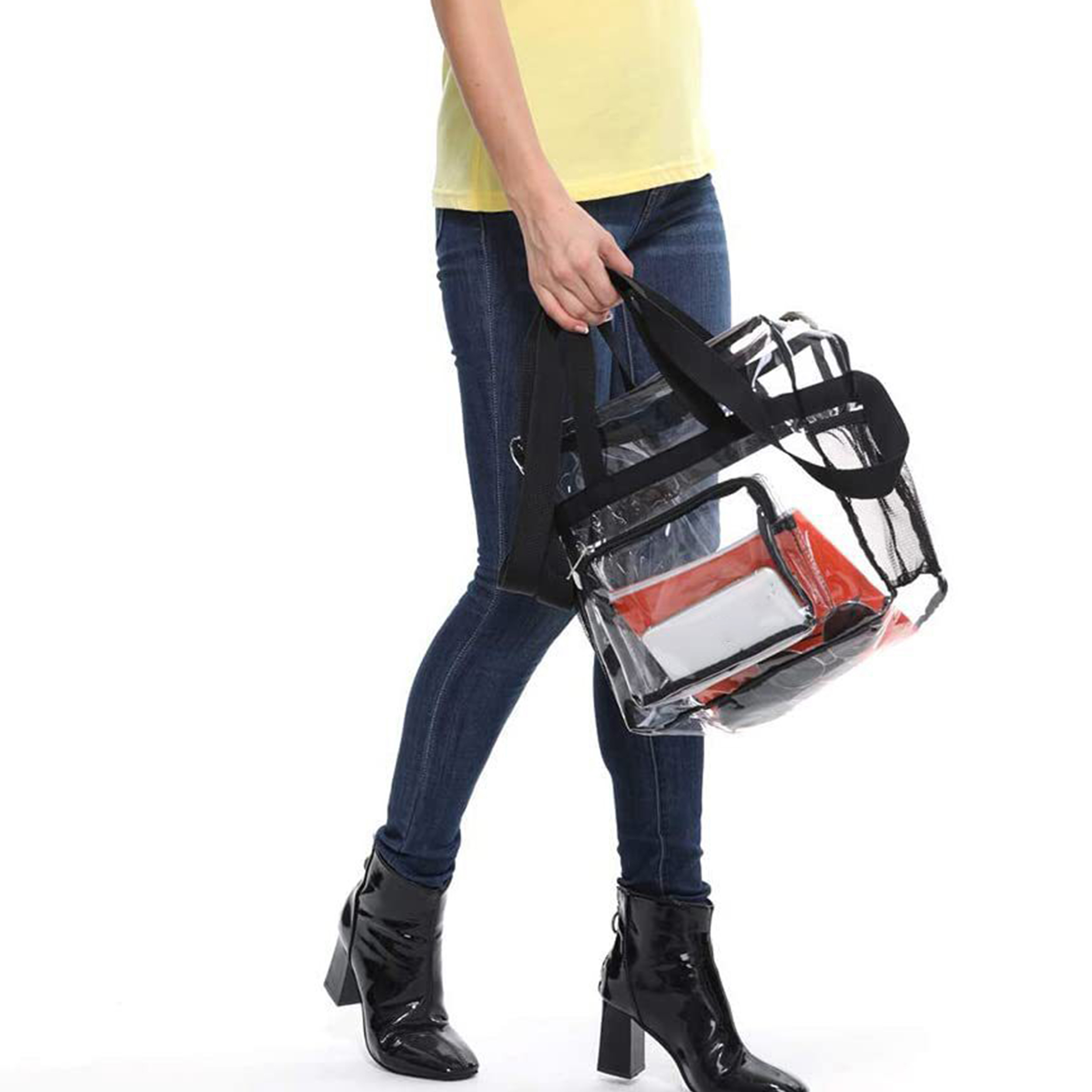 Pvc Clear Shoulder Bag With Reinforced Straps For Easy Access 4