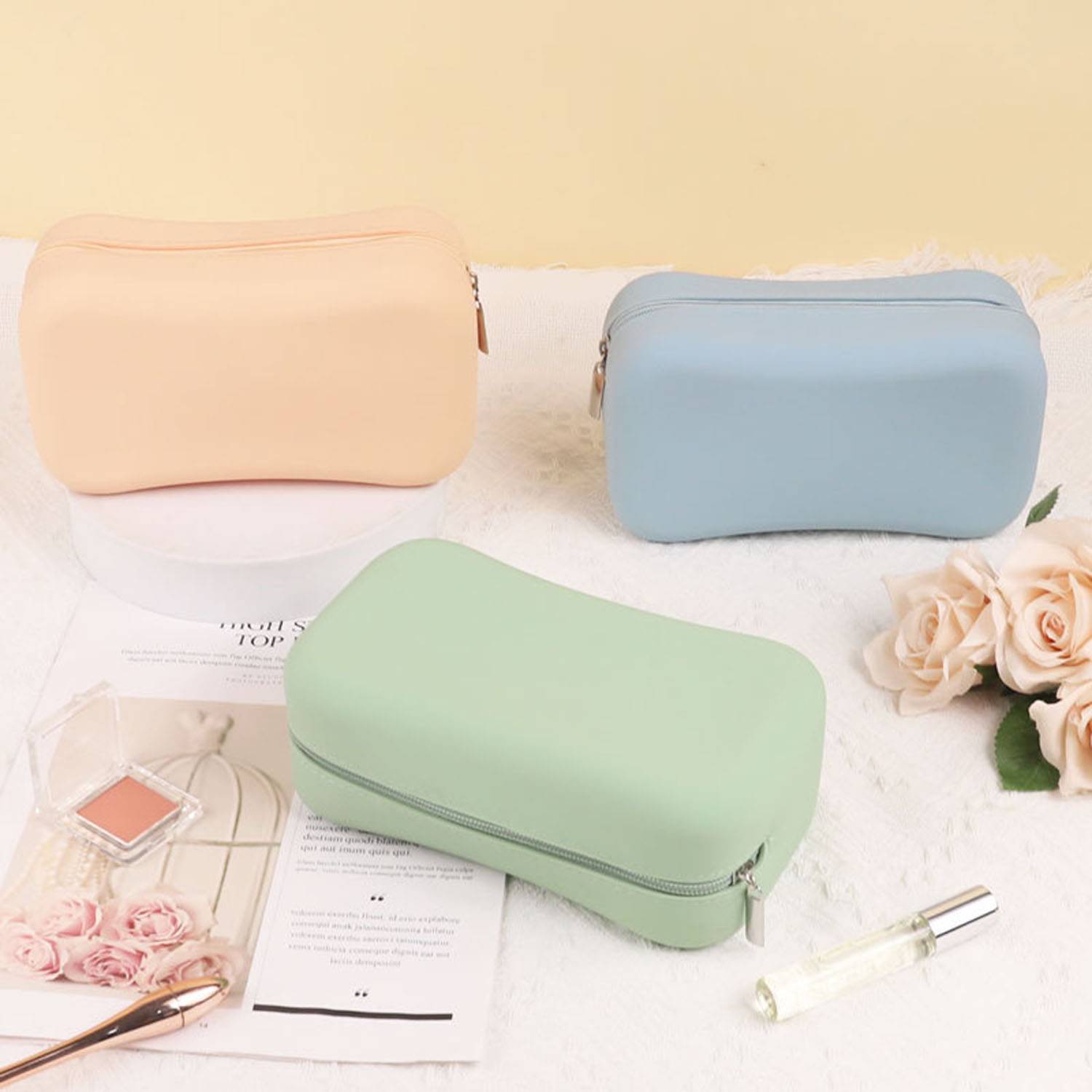 Spacious Waterproof Soap Shaped Silicone Cosmetic Bag 7