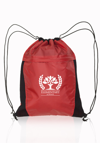 Mesh Accent Drawstring Backpacks 4