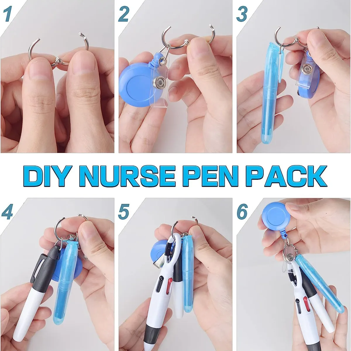 Mini Nurse Badge Highlighter Permanent Marker Ballpoint Pen 4