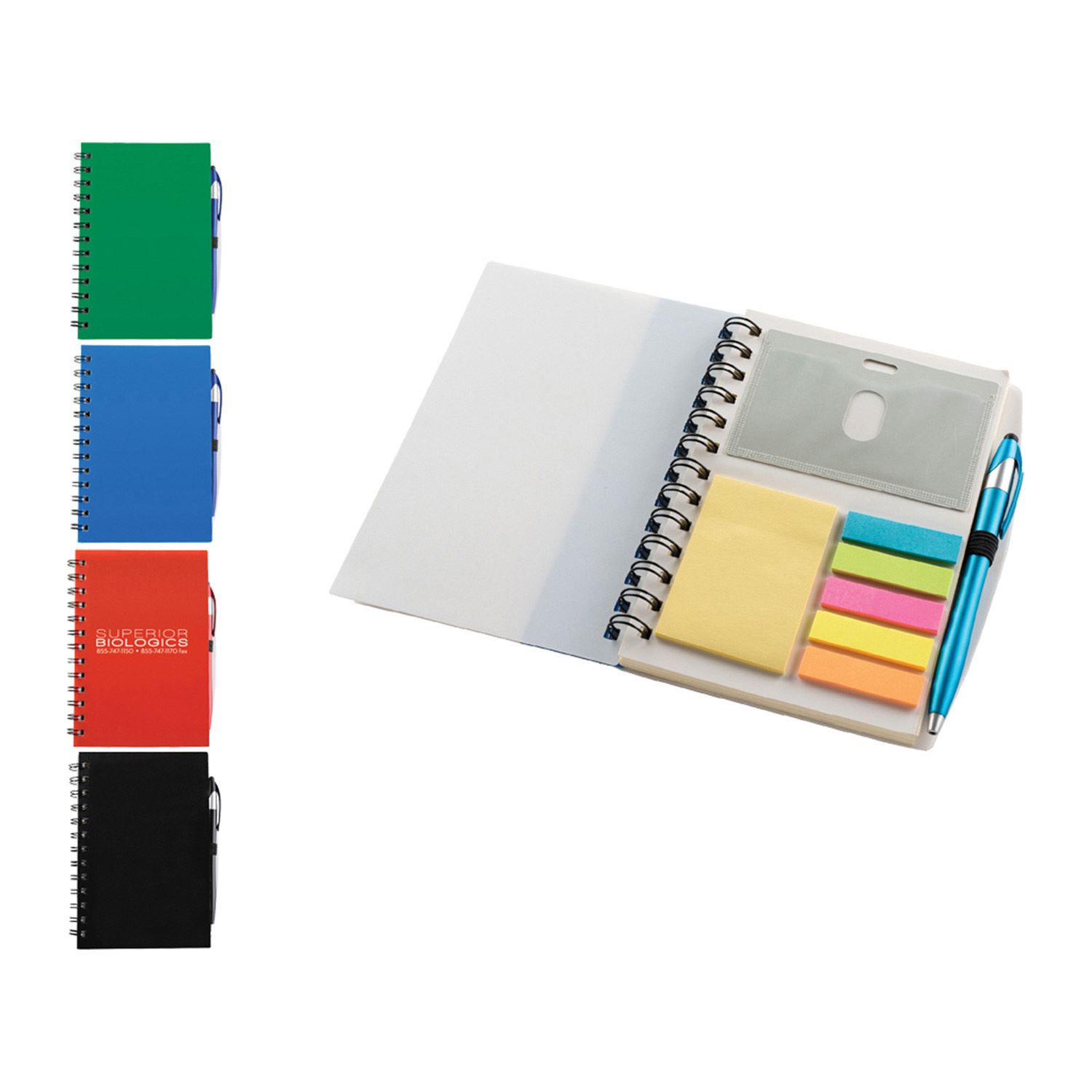 Plastic Spiral Bound Journal w/Pen 6