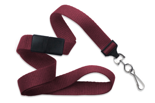 5/8" Blank Breakaway Lanyard w/Swivel Hook (Maroon Red) 1