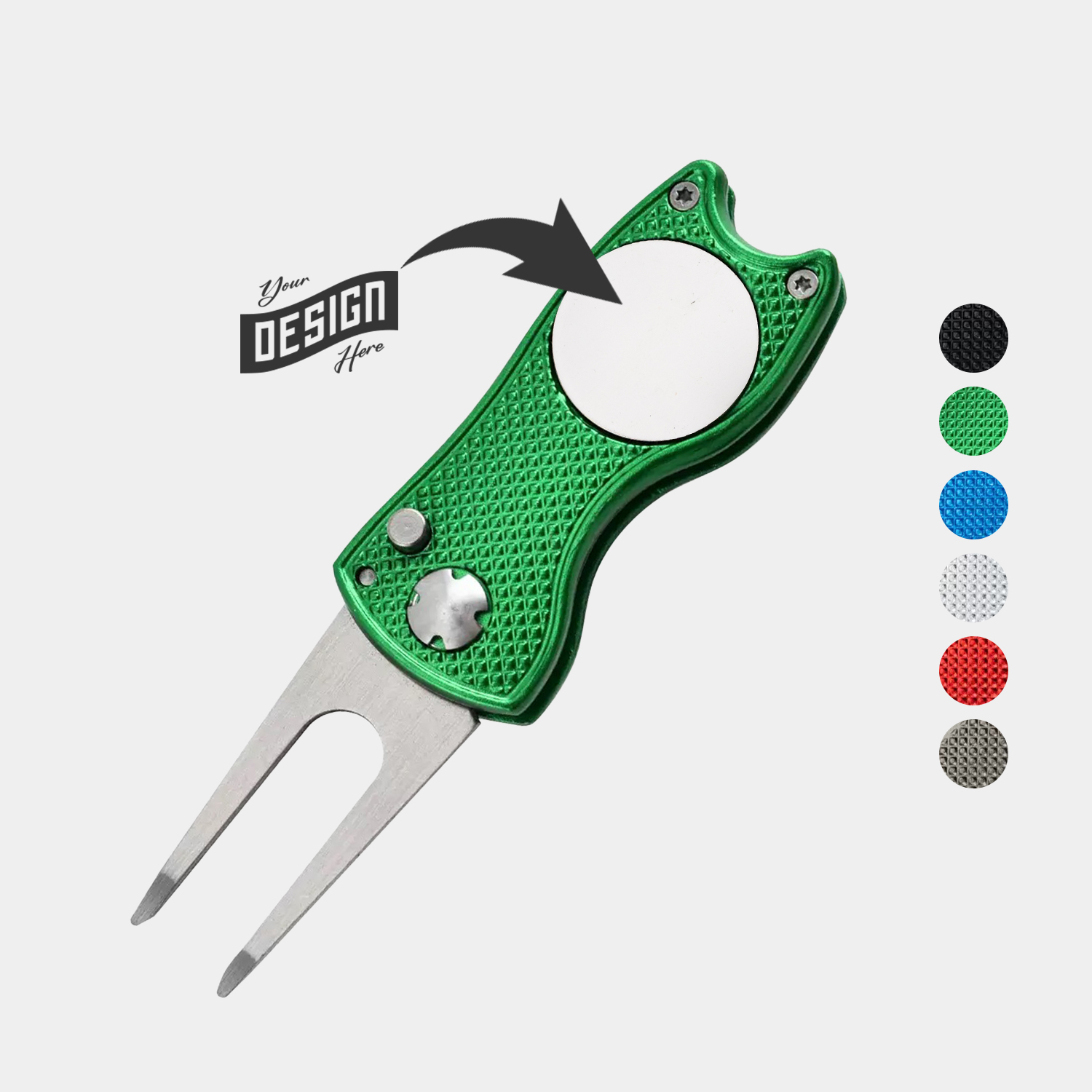 TiTUS® Golf Divot Tool Steel Fork, Alloy Handle & White  Ball Marker 1