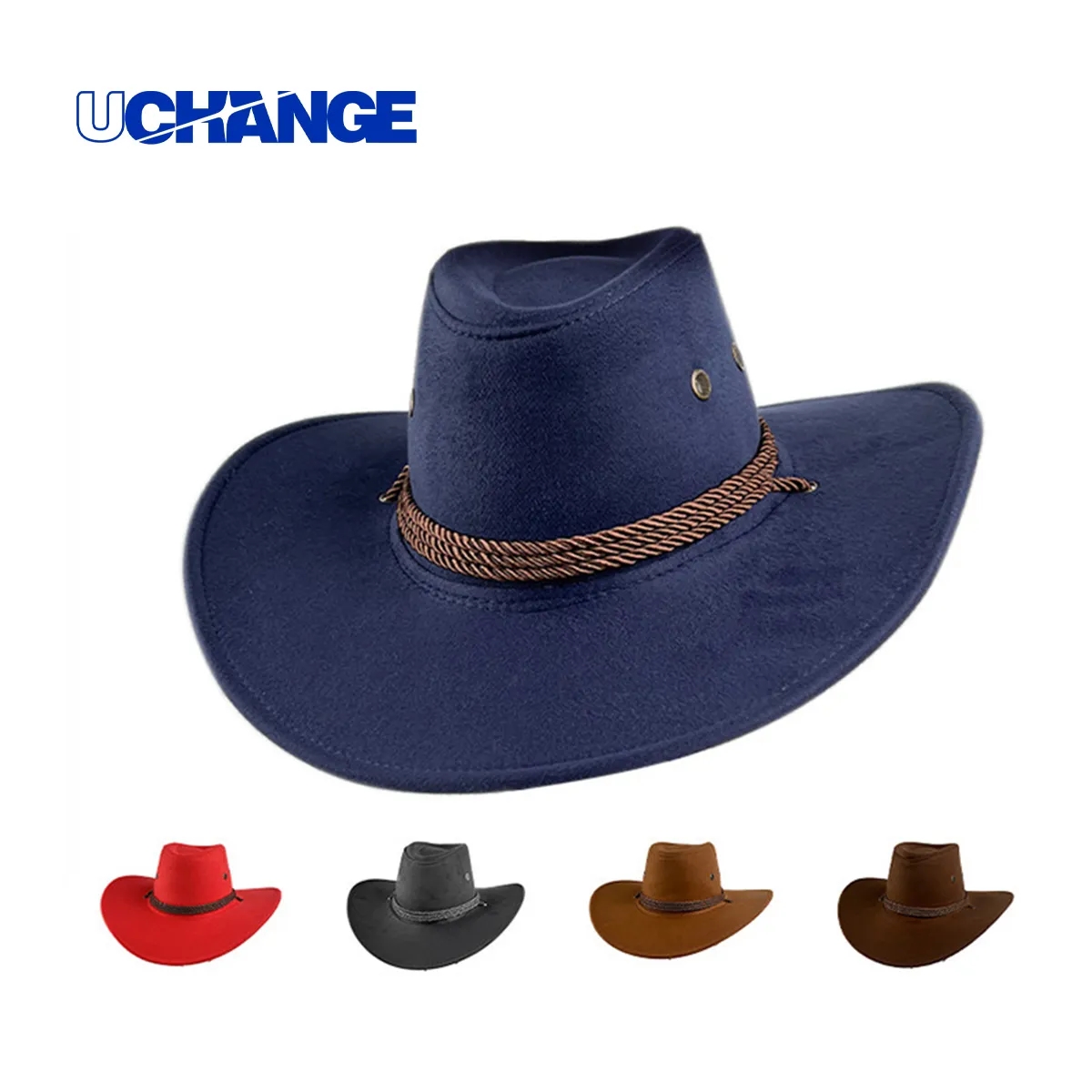 Vintage Suede-Look Western Cowboy Hat 4