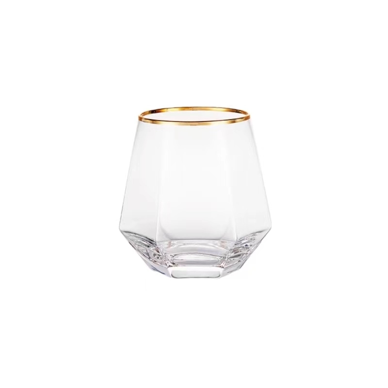 10 oz Polygonal Wine Glass Coffee Milk Tea Cups 7