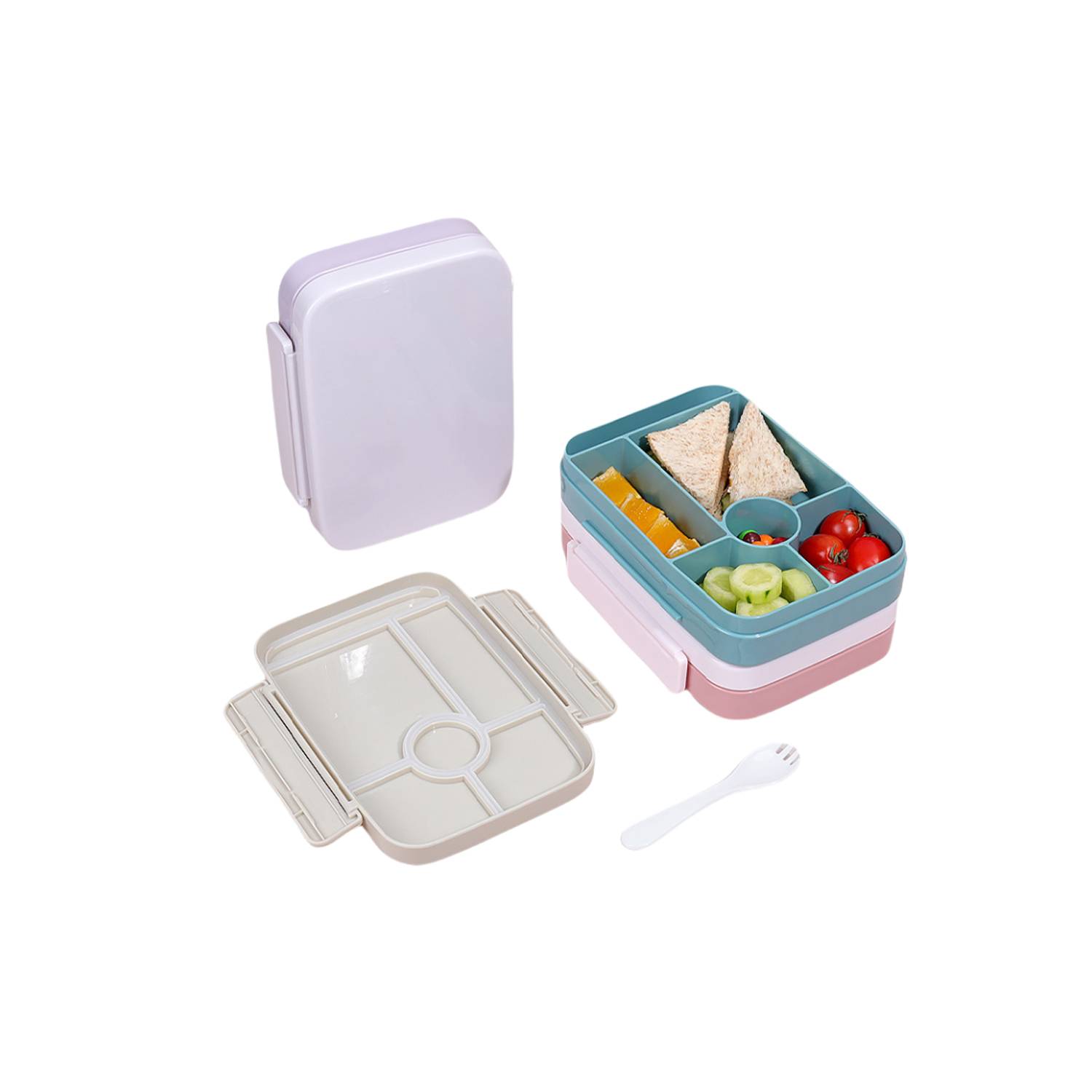 Children Students Work Plastic Microwave Bento Box 3