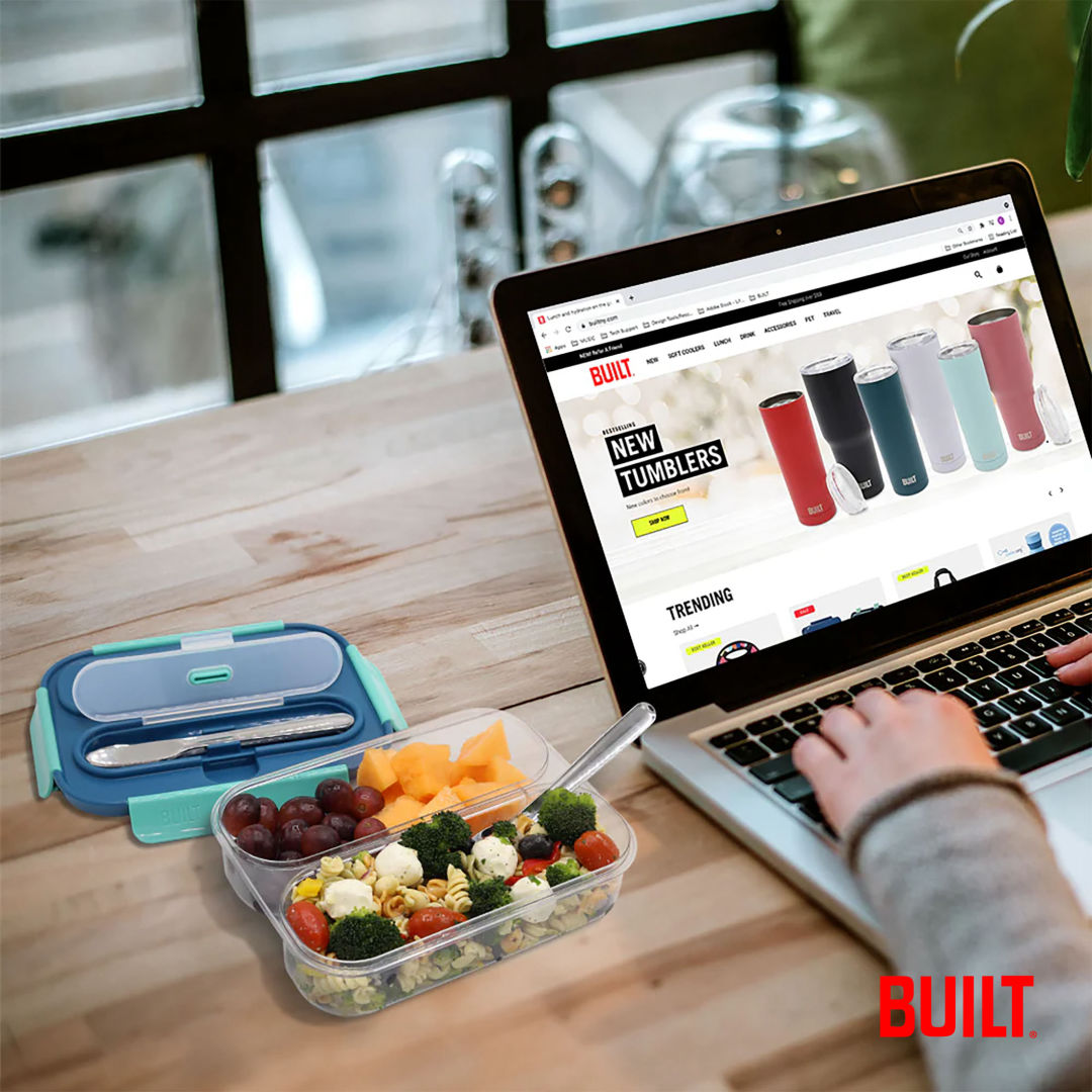 BUILT® 2 Compartment Bento Lunch Box w/Ice Pack 6