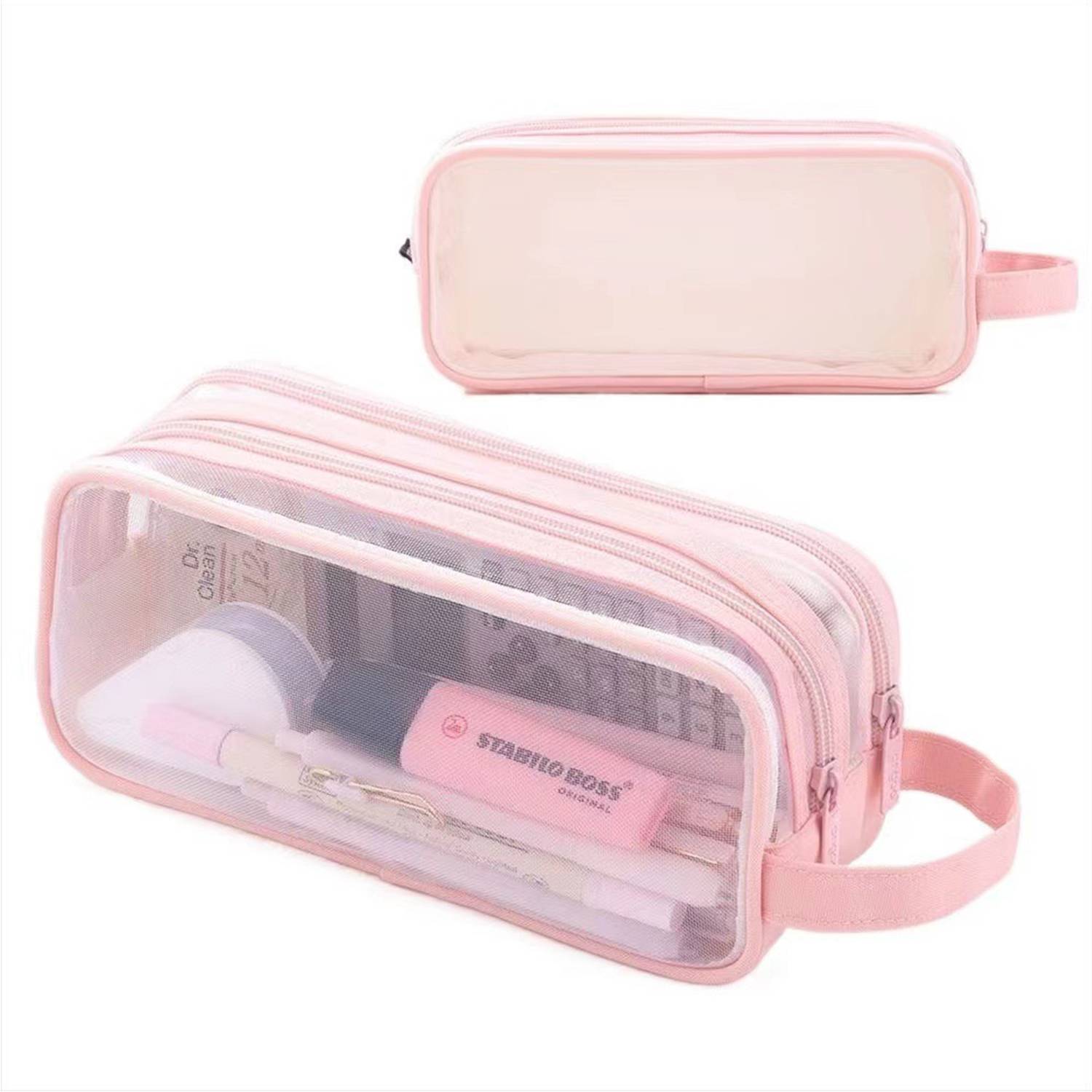 Clear Multifunctional Pencil Case with Compartments 8