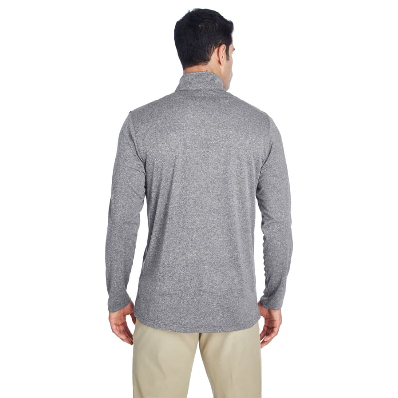 UltraClub Men's Cool & Dry Heathered Performance Quarter-Zip 5