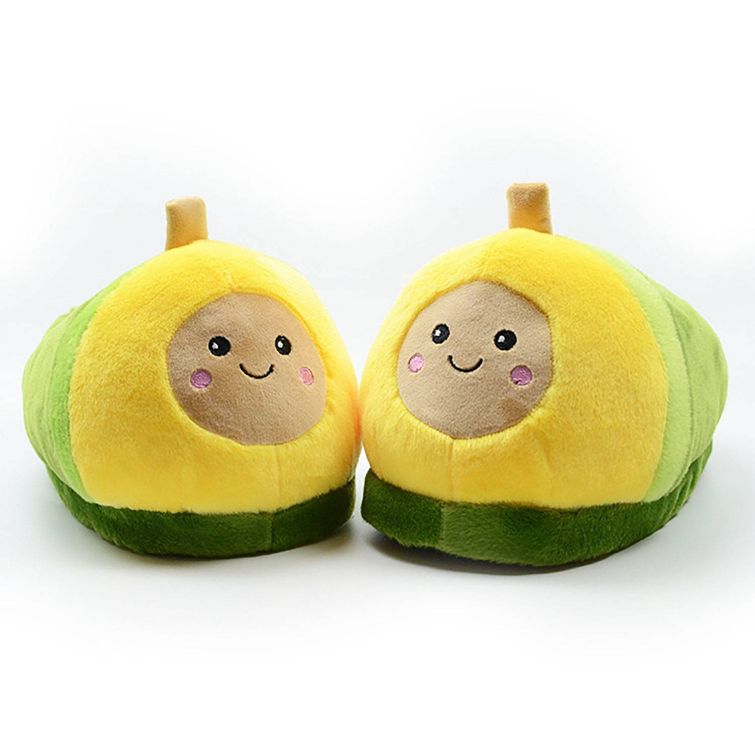 Cartoon Avocado Plush Slippers House Shoes 2