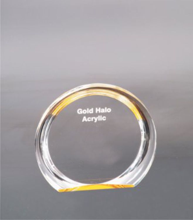 5 3/8" Round Gold Halo Acrylic Award