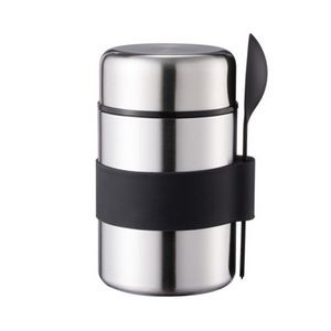 400ml Double Wall Insulation Stainless Steel Food Mug With Spoon 13