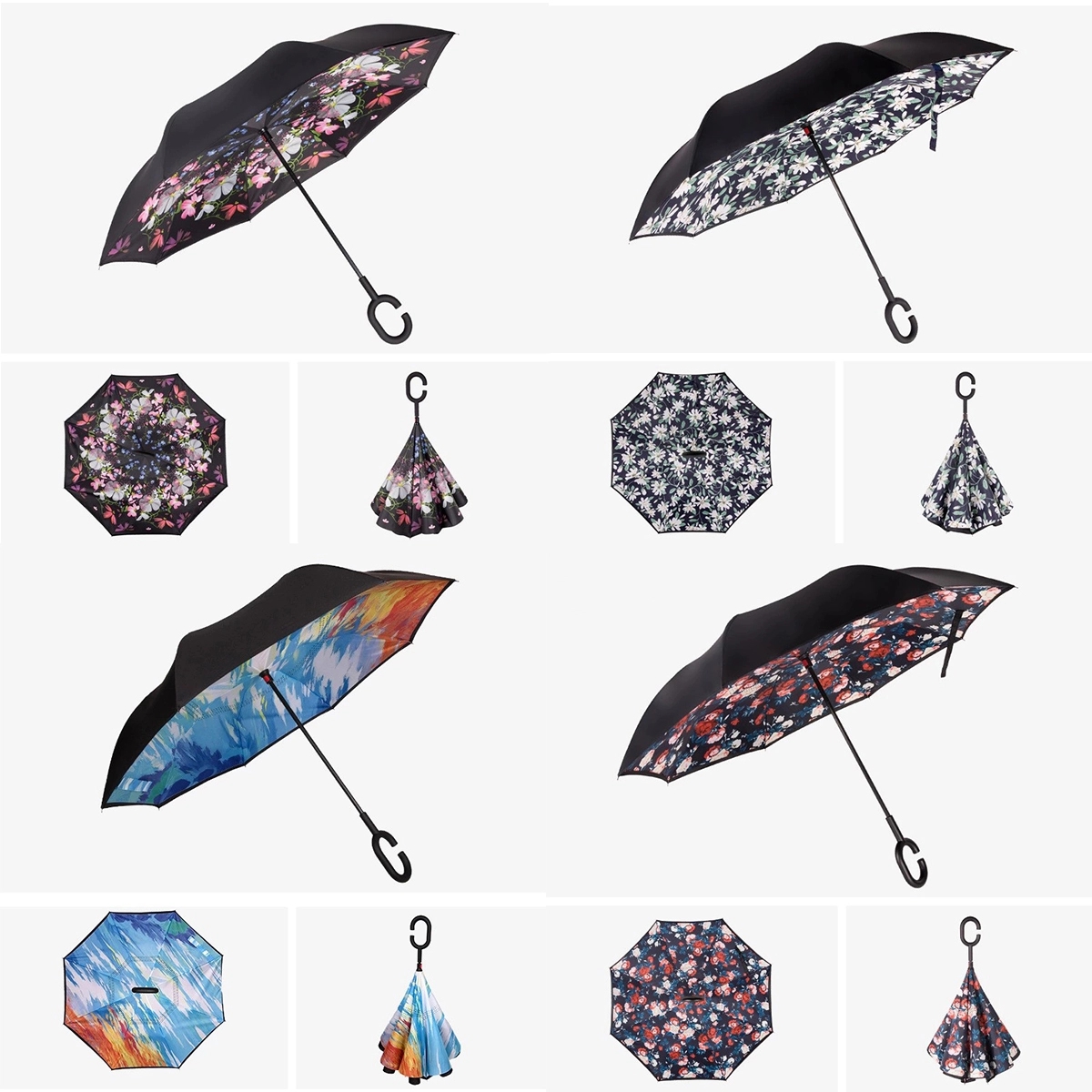 Reverse Long Double Layermen Sunny Rain Umbrella 4
