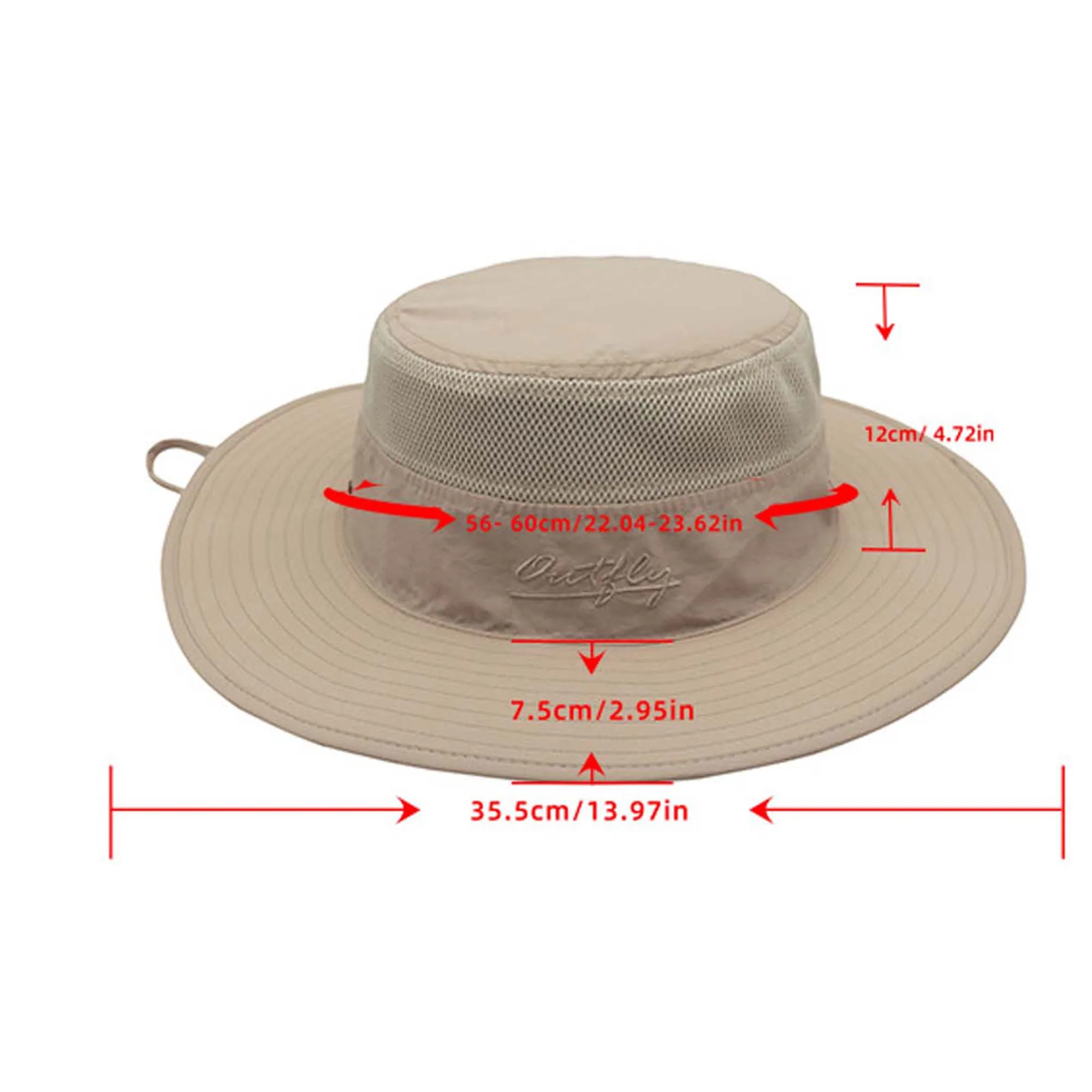 Wide Brim Bucket Hat With Strap 14