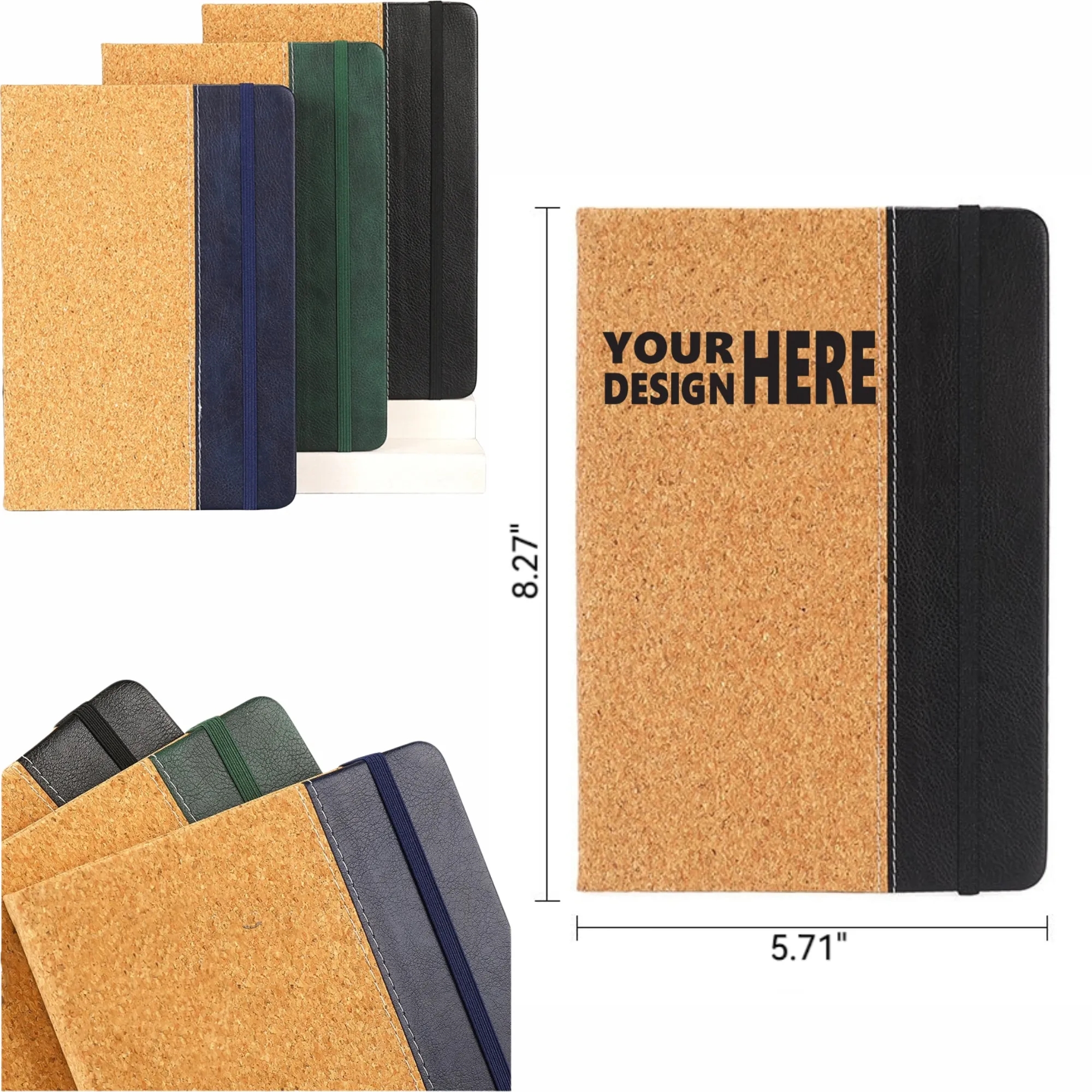 Cork Banded Creative Splicing Business Notepad With Custom L 2