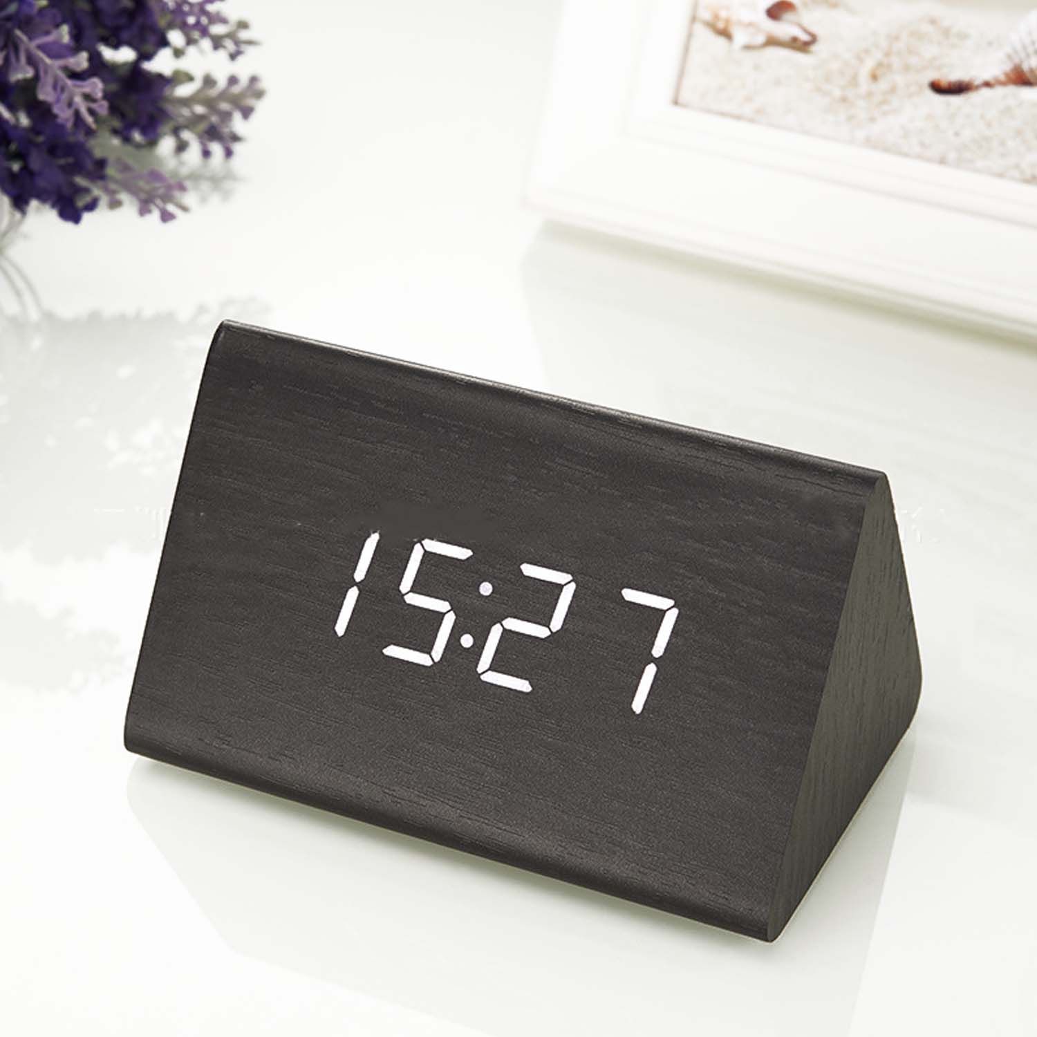 PVC Wood Grain Digital Alarm Clock 6