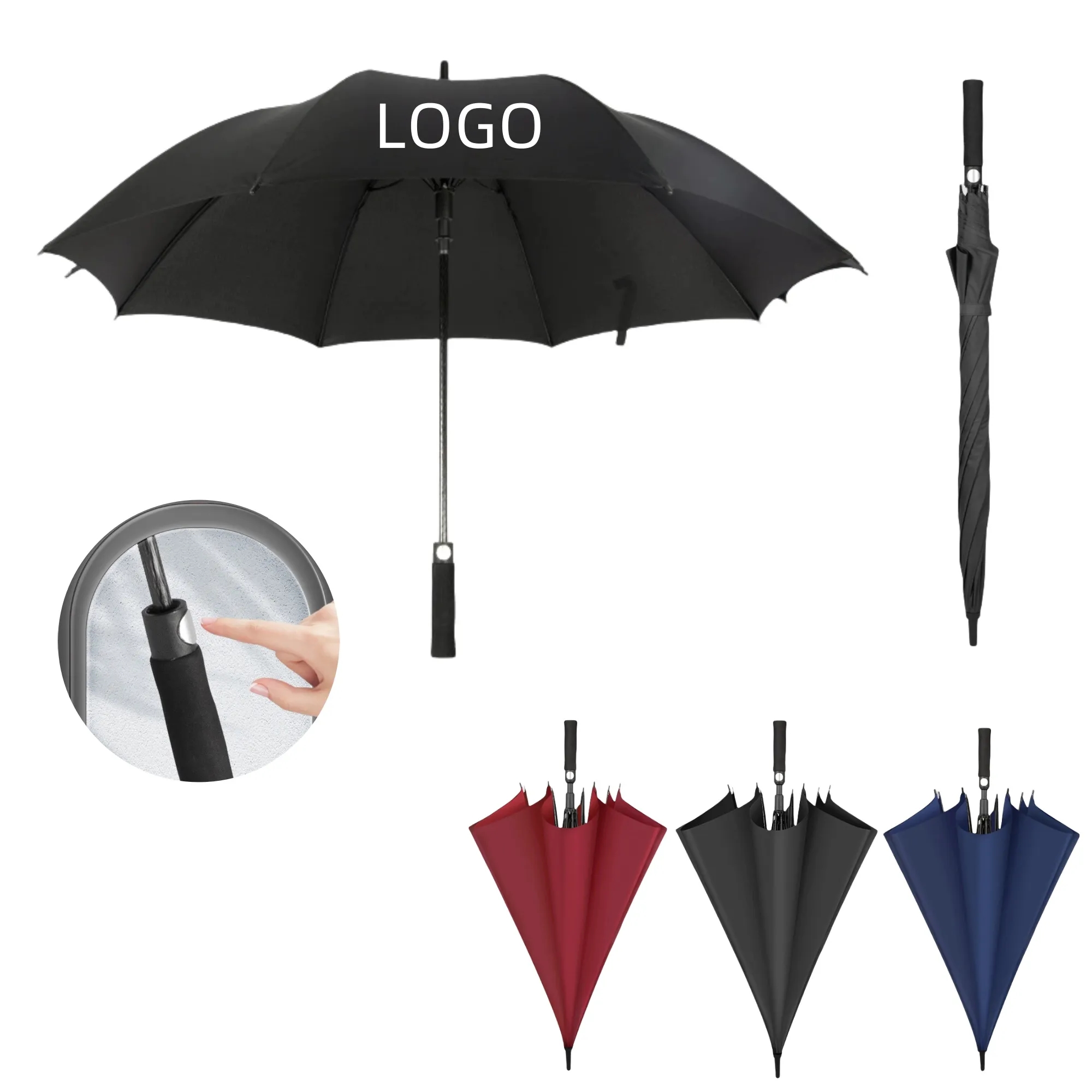 Large Straight Long Handled Automatic Golf Umbrella