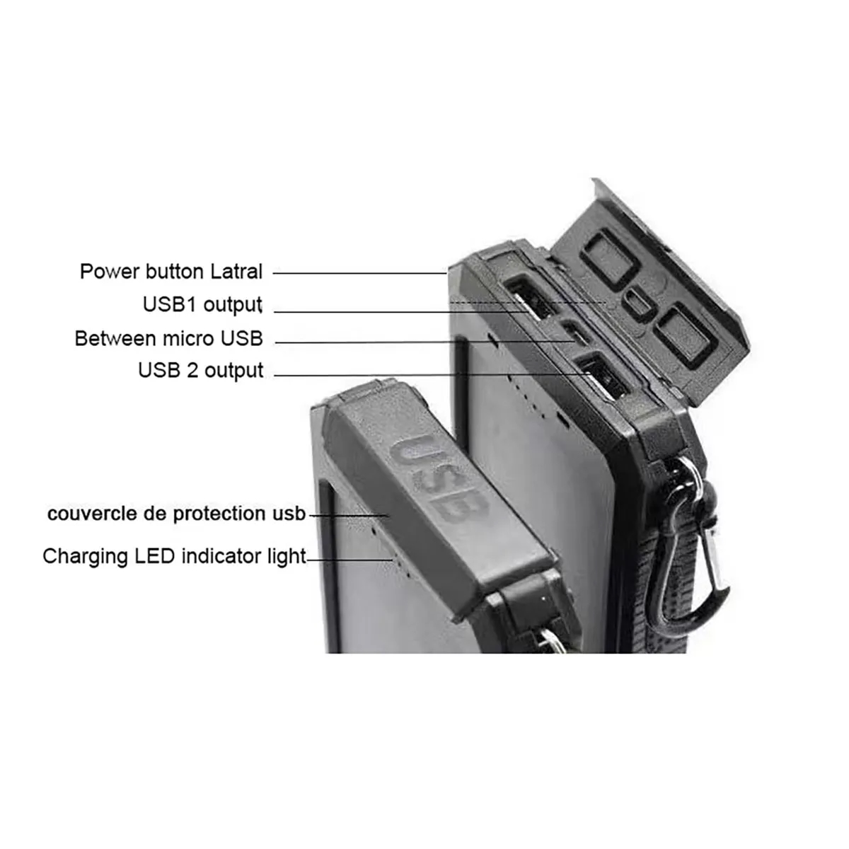 Portable Solar Charger Power Bank 10000mAh 7