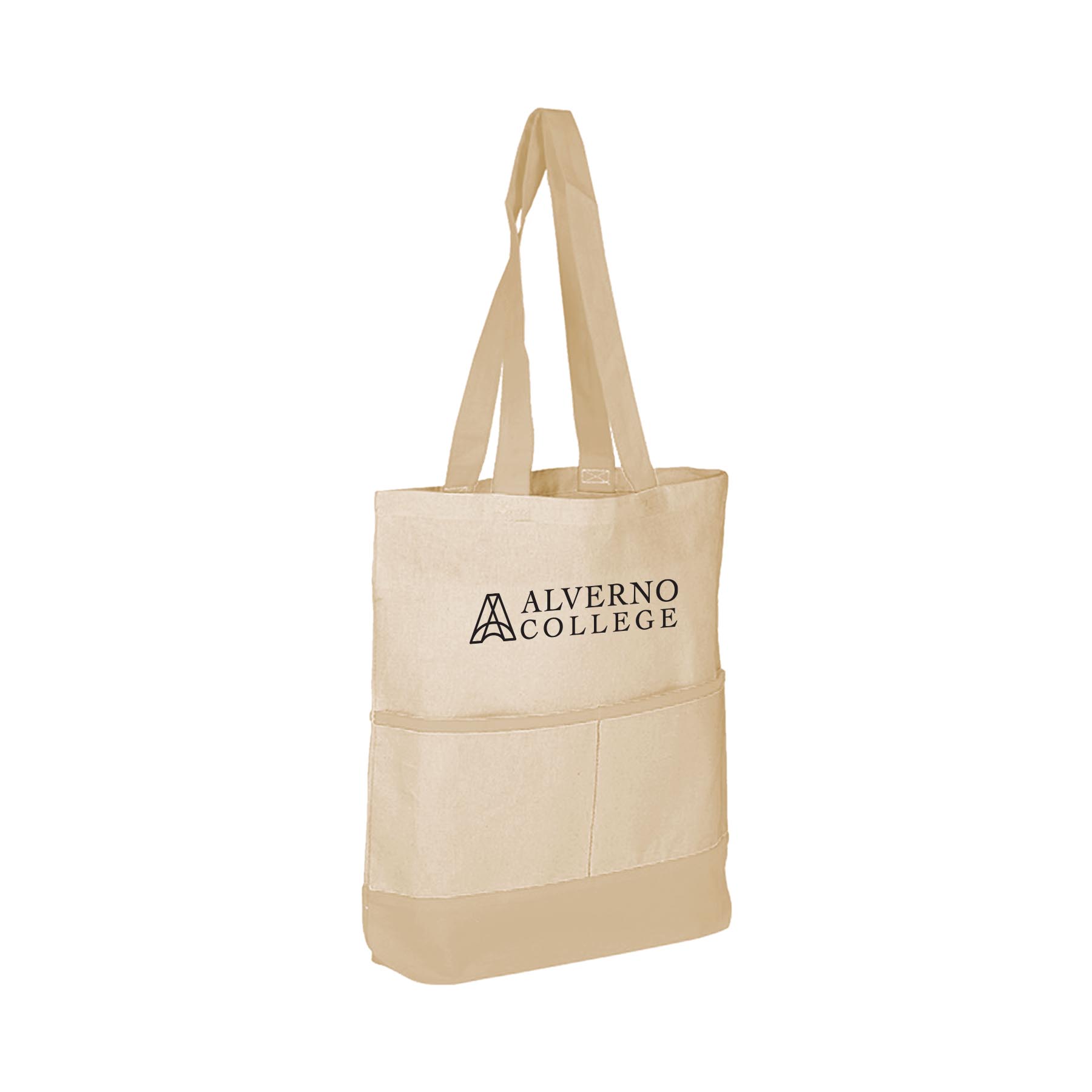 100% Cotton Canvas Tote bag w/Color Accent Pocket_R105NBT 5
