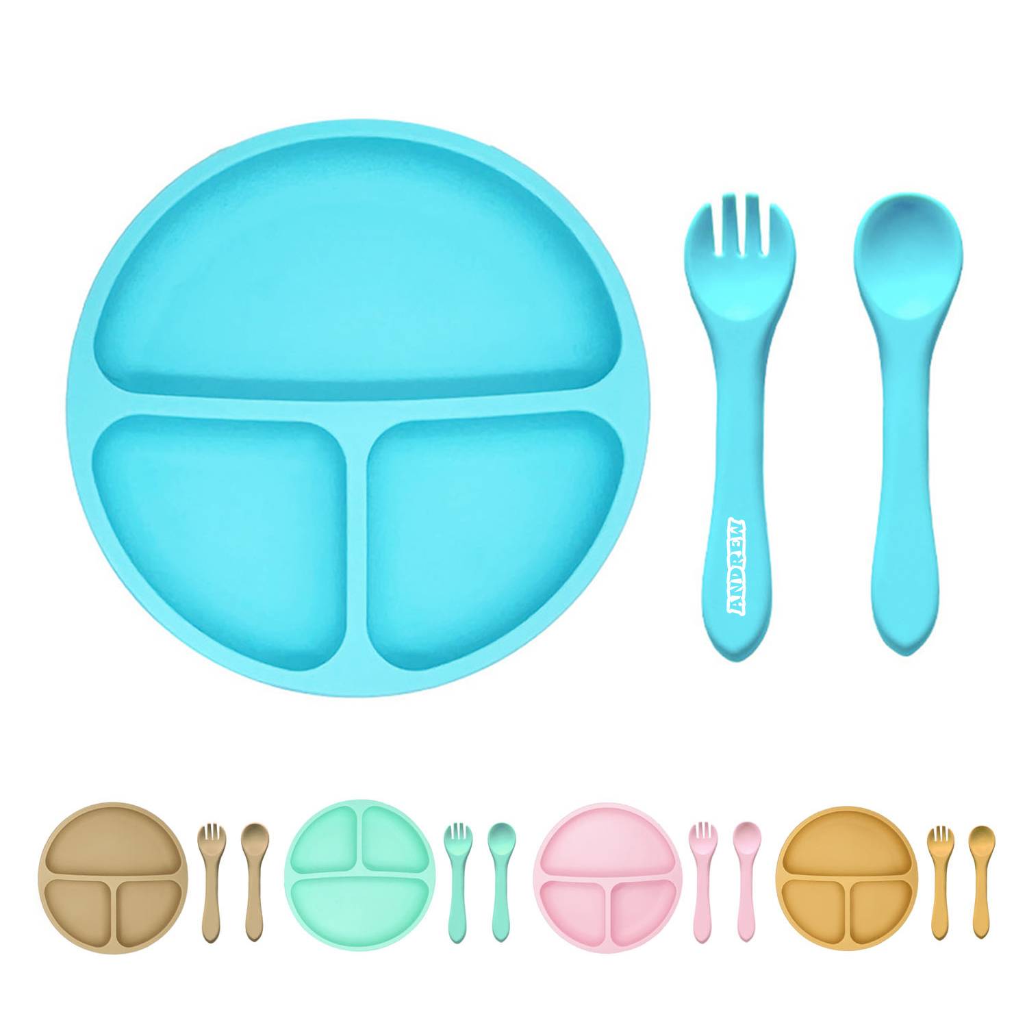 Baby Plates w Forks and Spoons 10