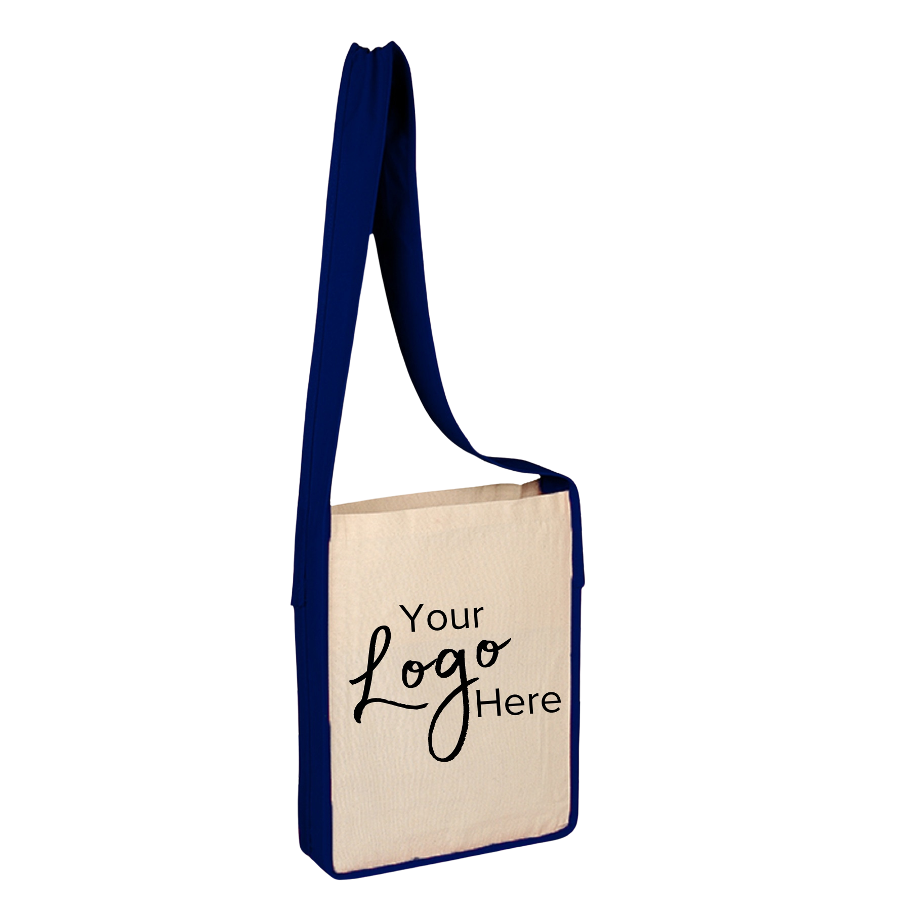 Sling Tote 12"W x 15"H x 3" Gusset Bag with Color Handles 1