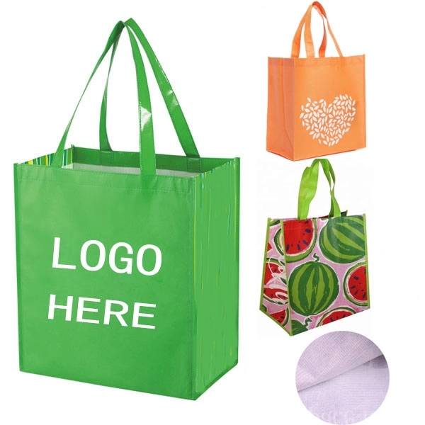 100% RPET Laminated Grocery Bag 12"W x 14"H x 8"D 8
