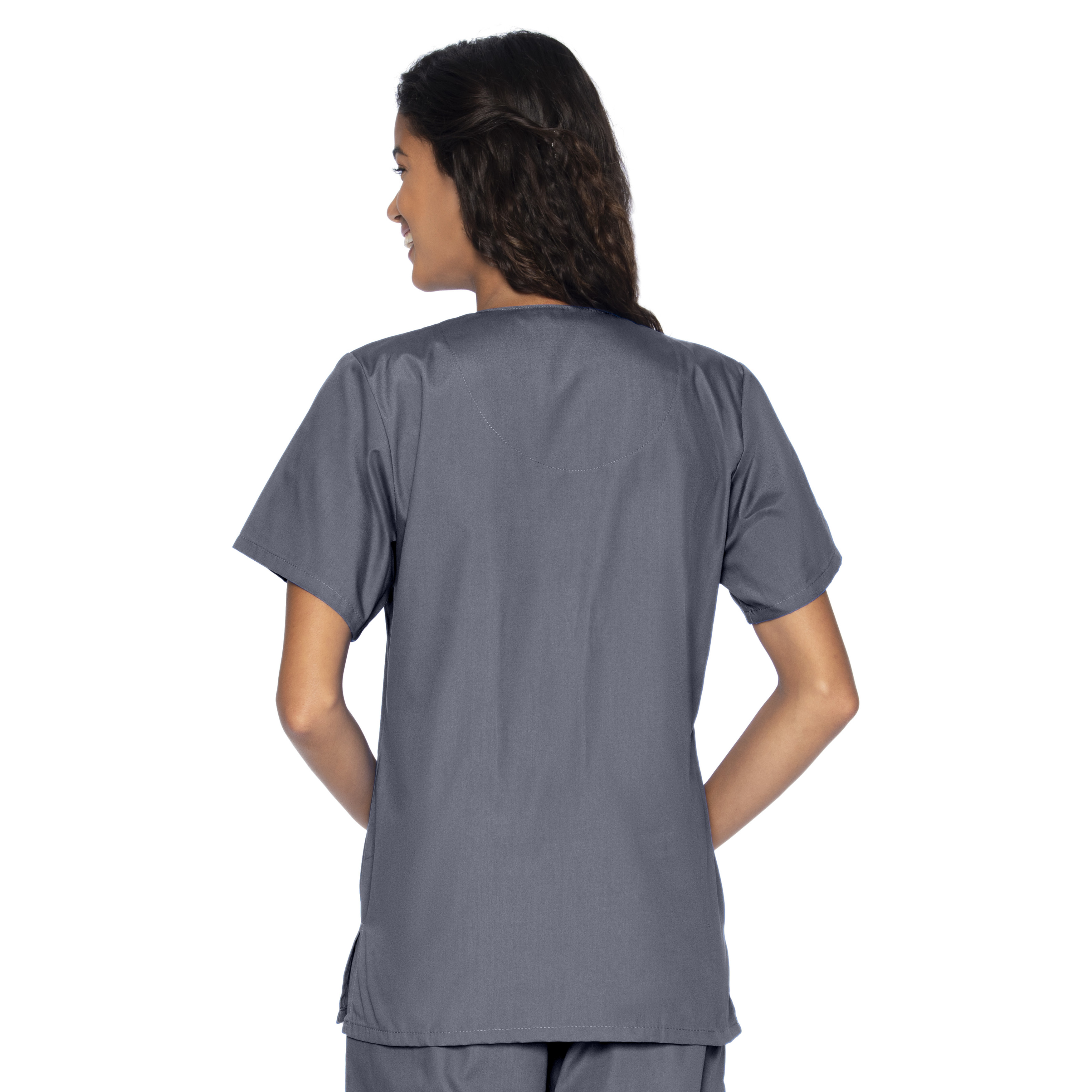 Landau - Essentials - Women's Four-Pocket Snap-Front V-Neck Top 3