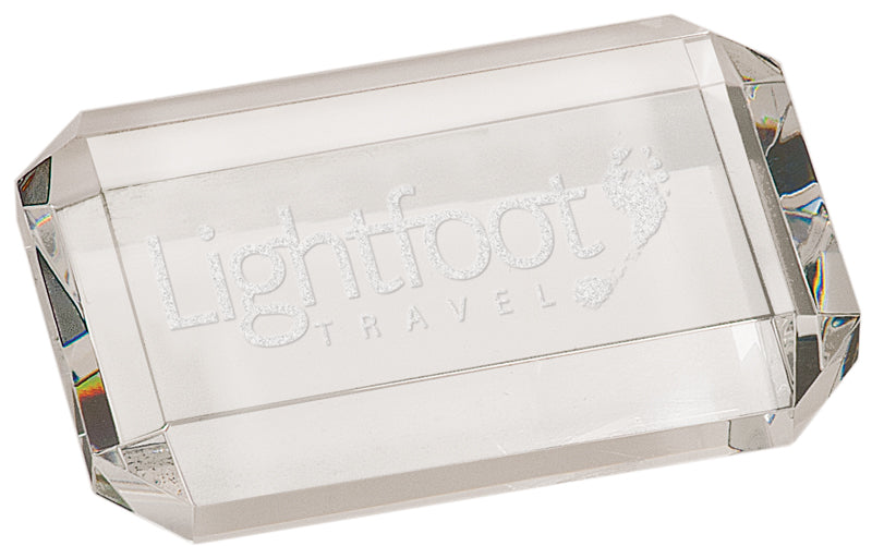 Clear Rectangle Crystal Paperweight 2