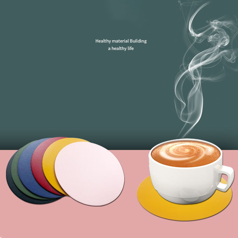 PU Leather Round Cup Coasters 7