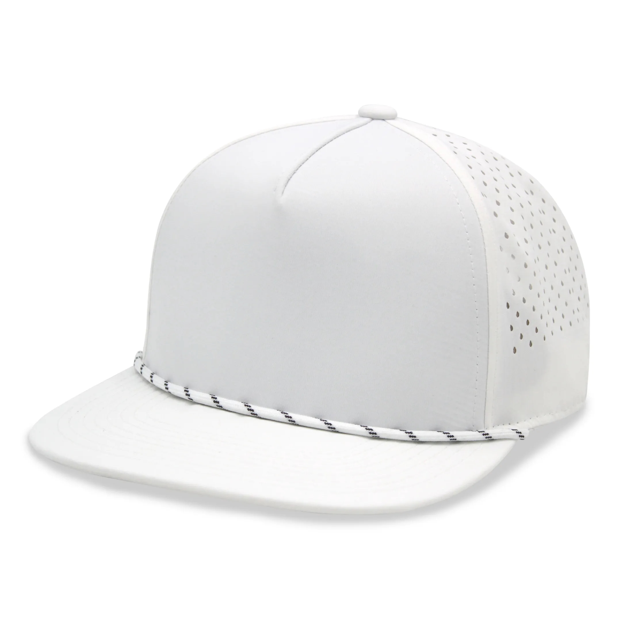 5 Panel Water Proof Nylon Hat w/Laser Cut Mesh Back