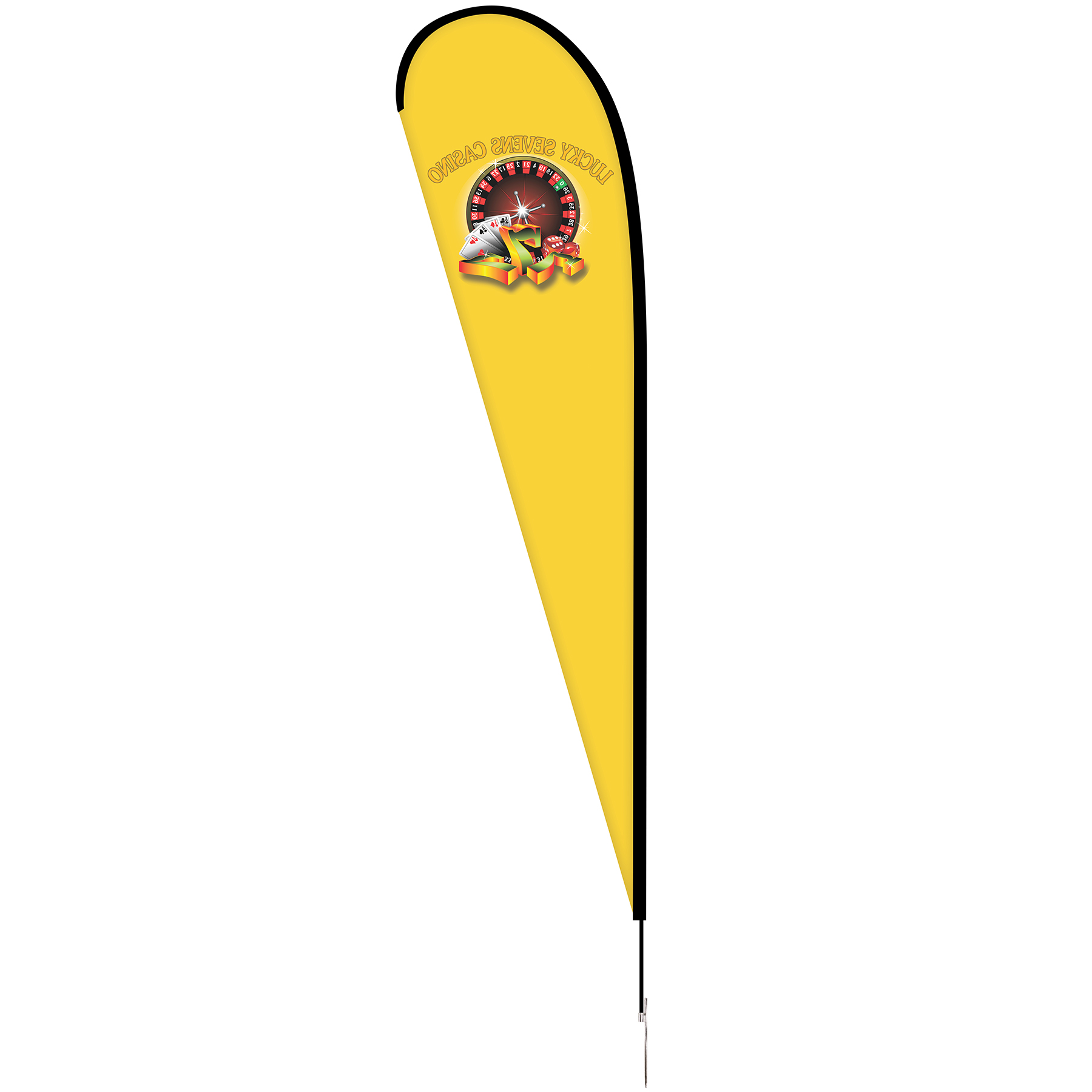 12' Single Reverse Portable Teardrop Banner w/ Hardware Set 17